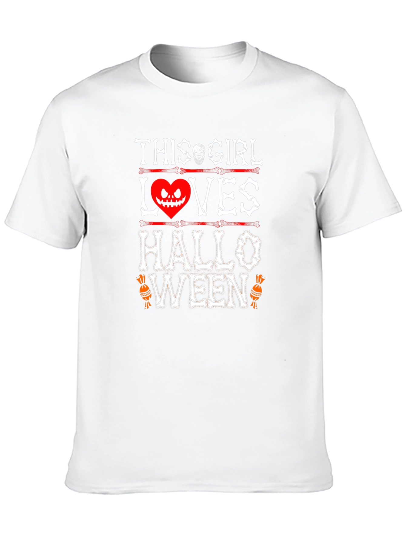 Halloween Girl Skeleton Heart T-Shirt