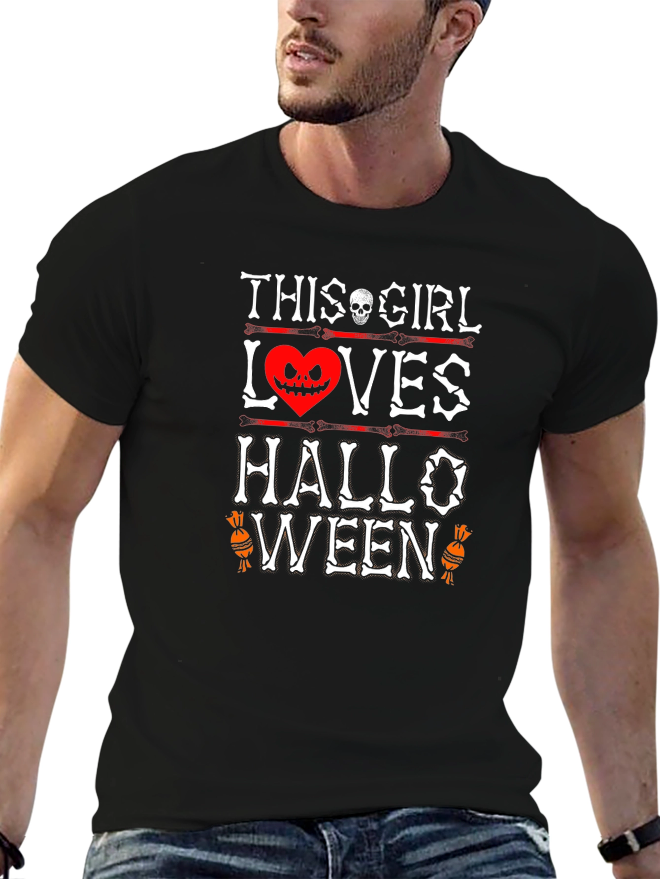 Halloween Girl Skeleton Heart T-Shirt