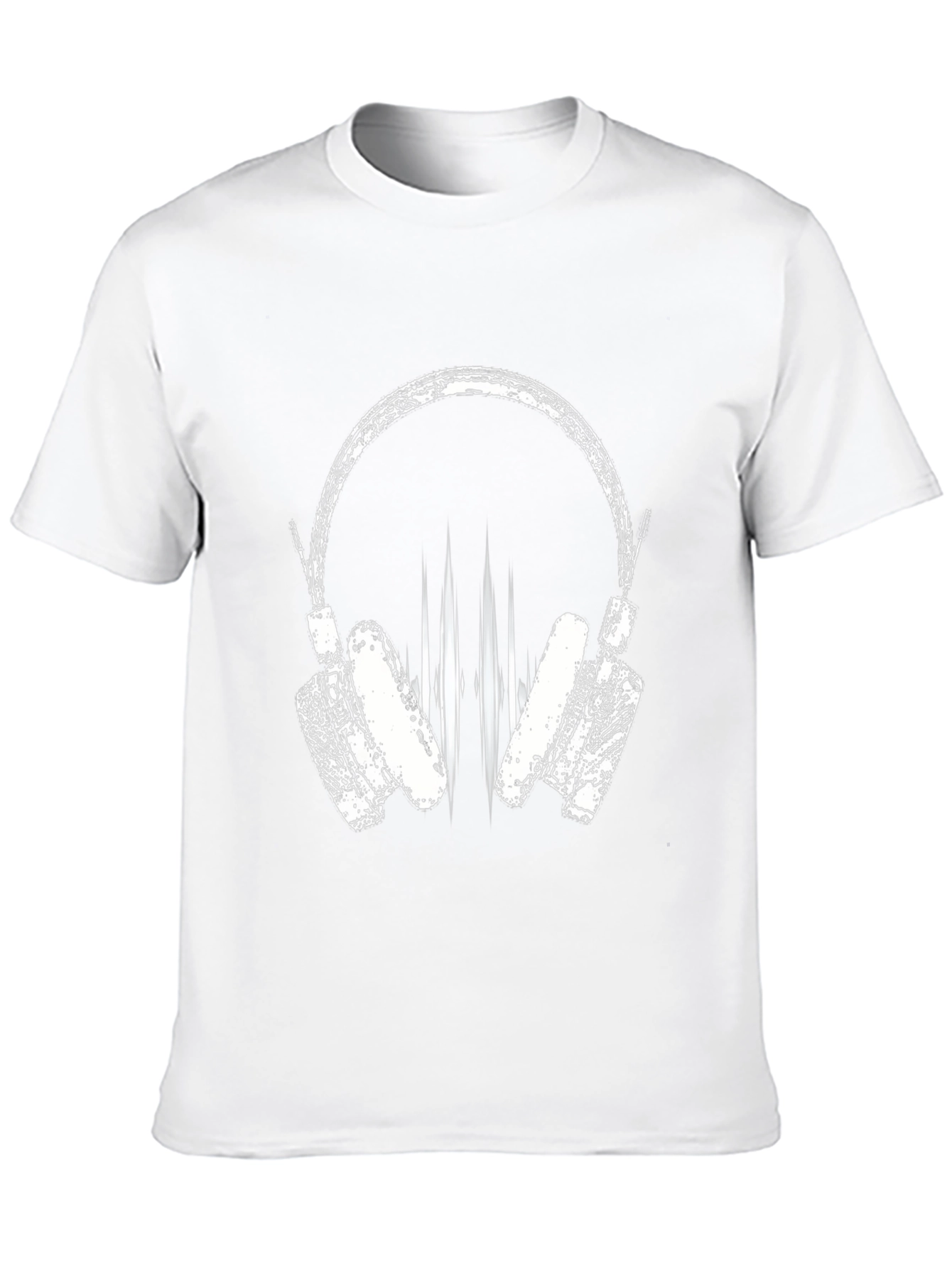 Cool Black Graphic Tee - Headphones Design