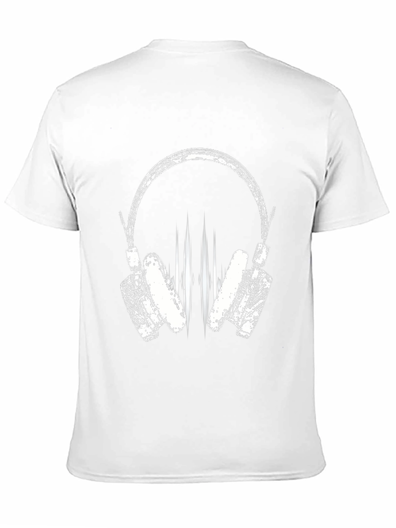 Cool Black Graphic Tee - Headphones Design