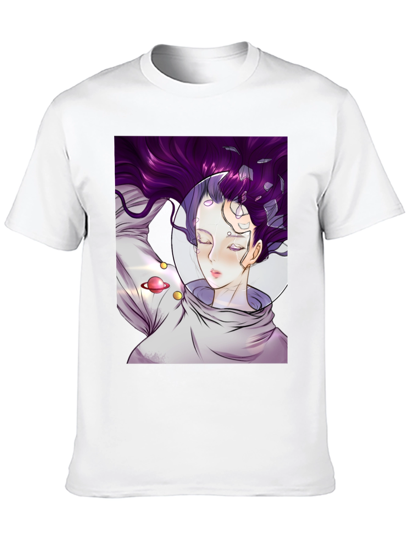 Astronaut Girl Black T-Shirt - Space Dreamer Tee