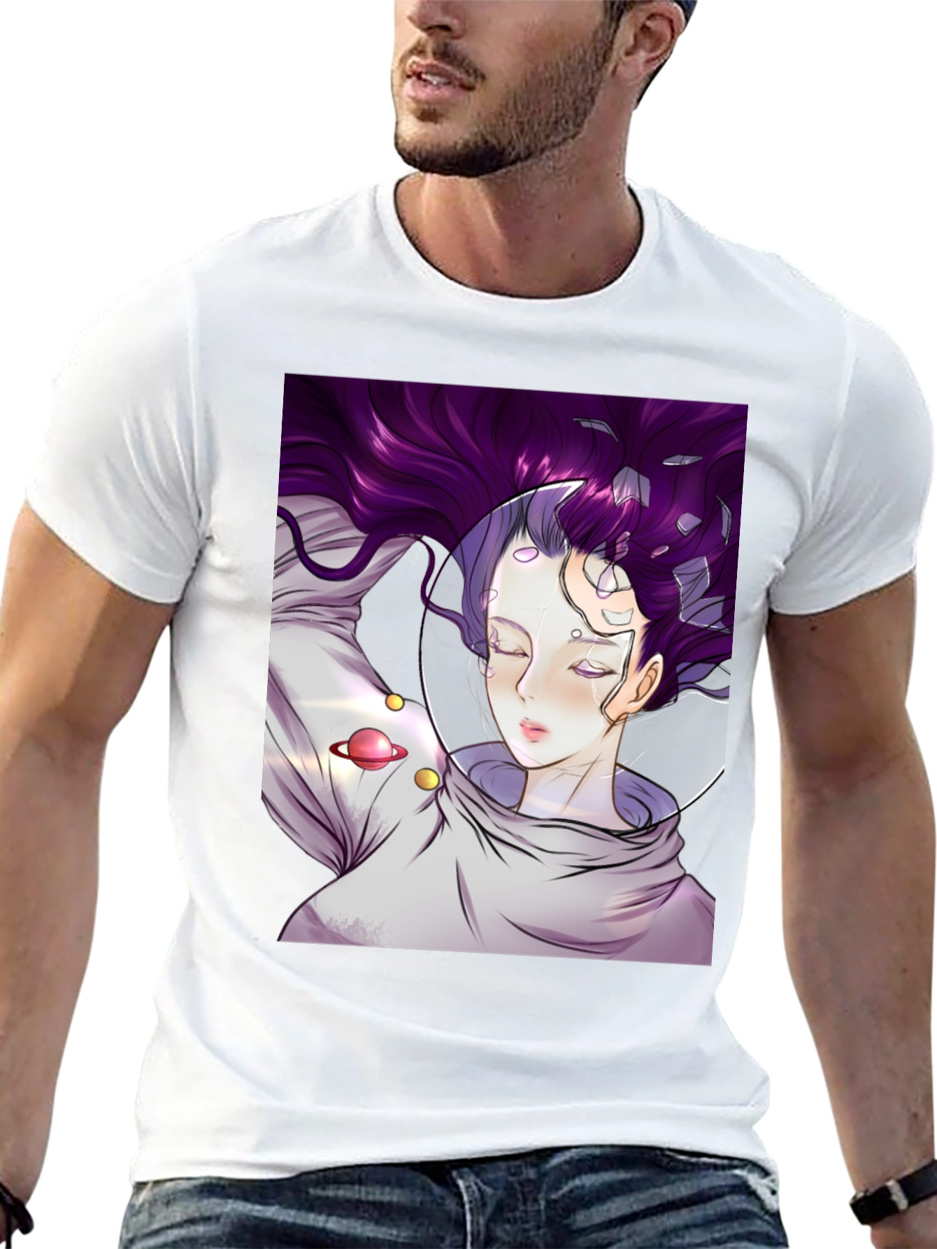 Astronaut Girl Black T-Shirt - Space Dreamer Tee