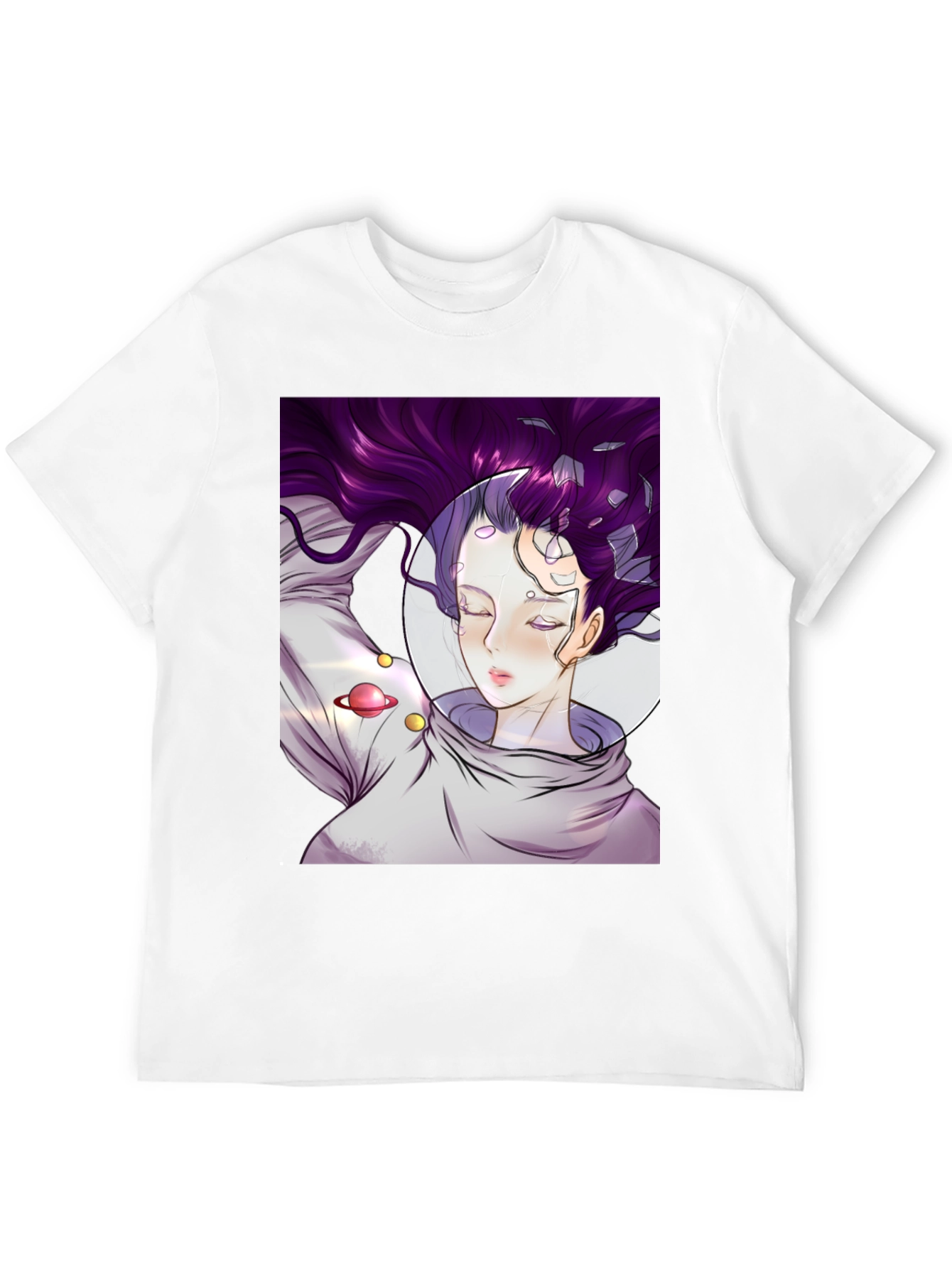Astronaut Girl Black T-Shirt - Space Dreamer Tee