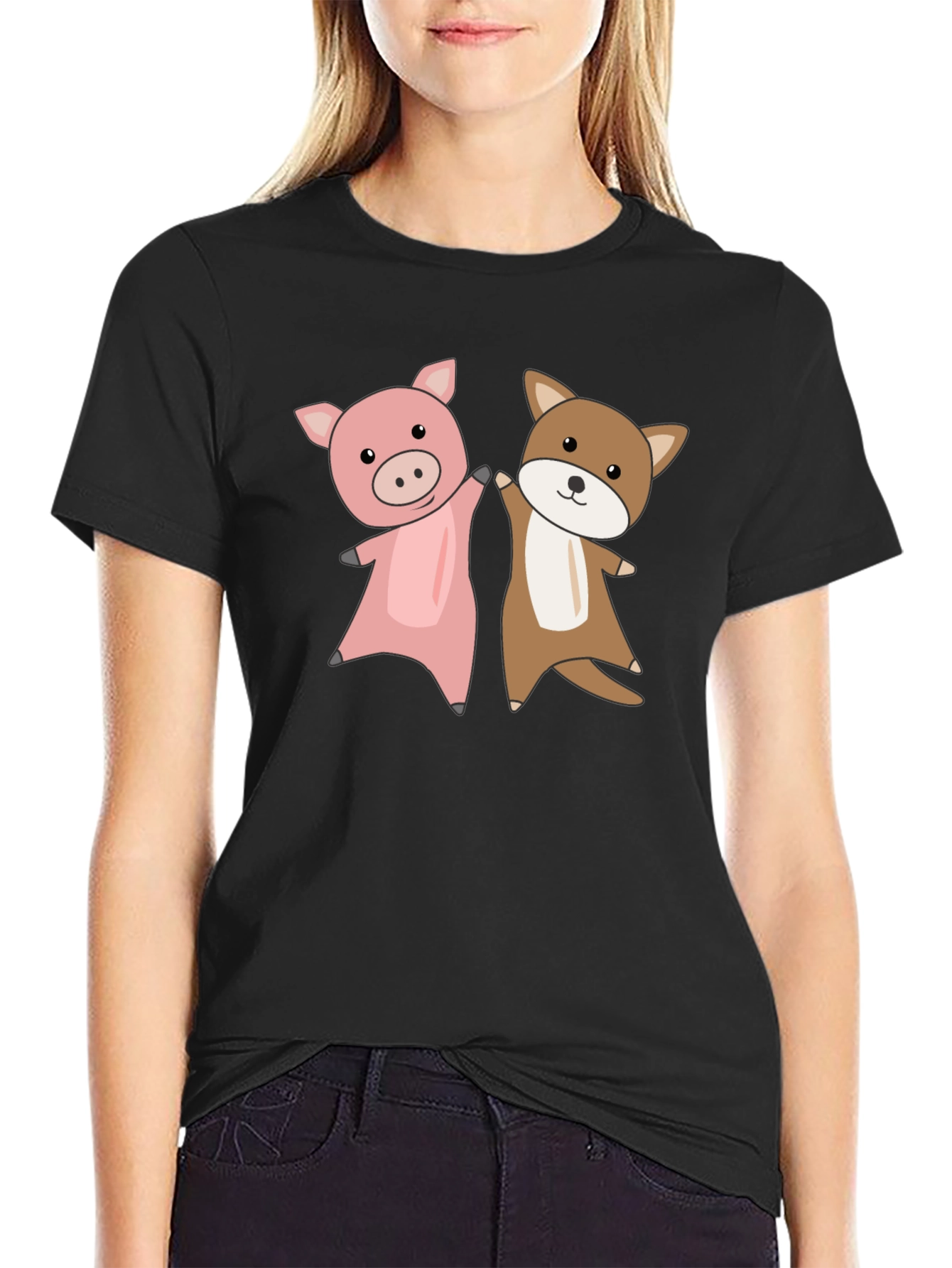 Pig & Dog Friends T-Shirt – Cute Animal Lover Tee