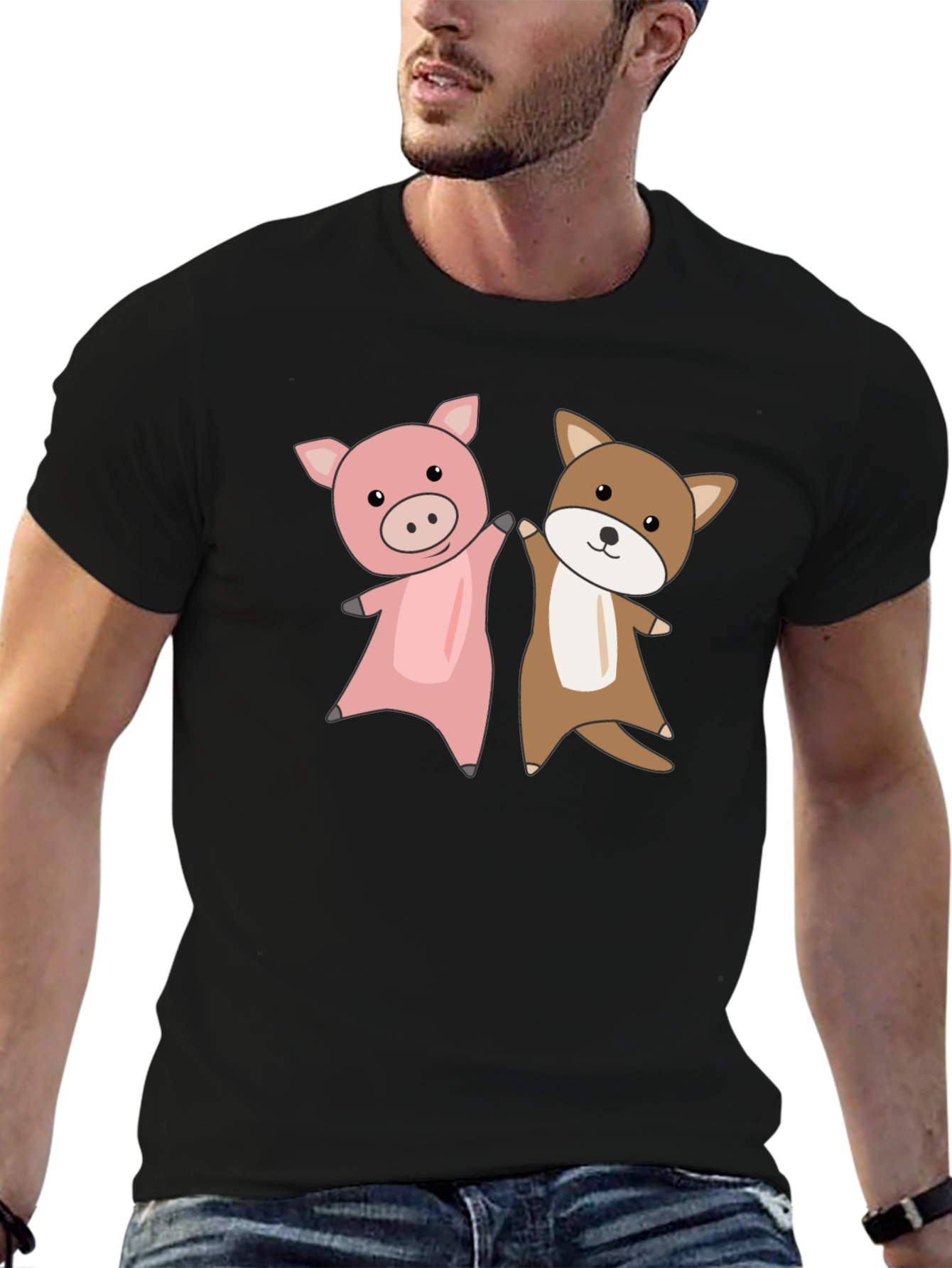 Pig & Dog Friends T-Shirt – Cute Animal Lover Tee