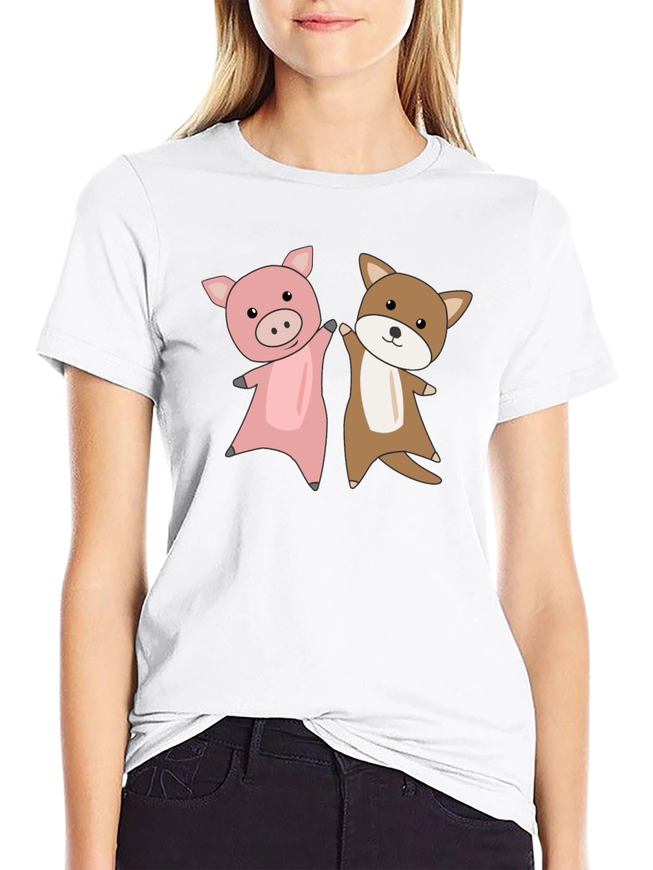 Pig & Dog Friends T-Shirt – Cute Animal Lover Tee