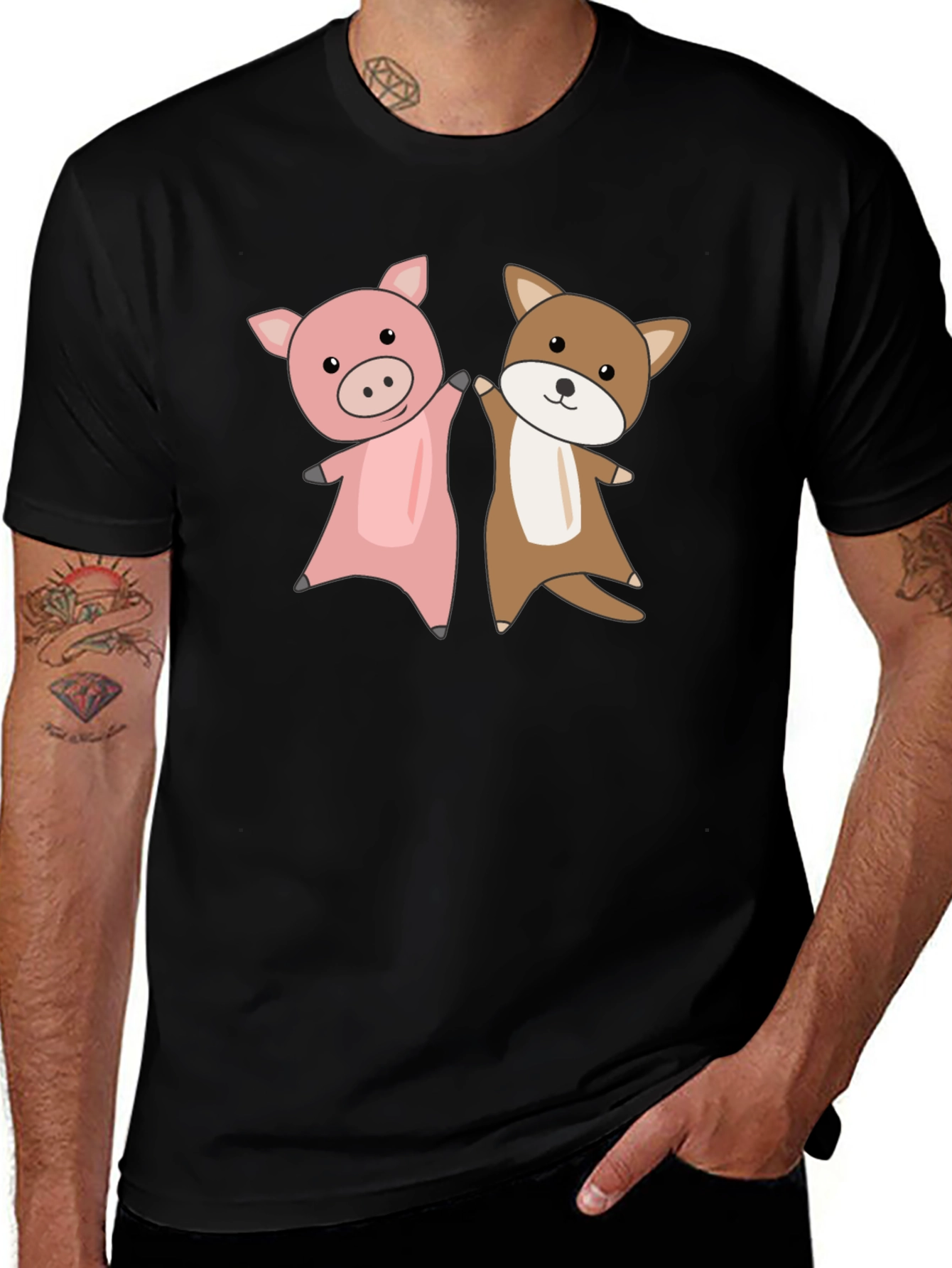 Pig & Dog Friends T-Shirt – Cute Animal Lover Tee
