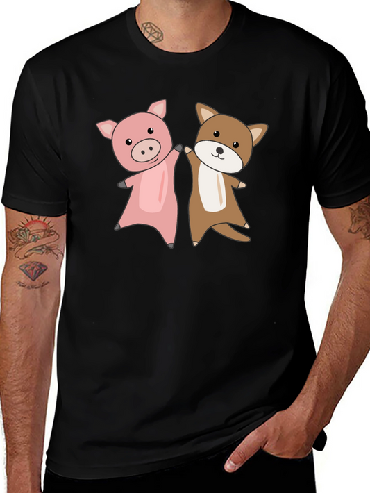 Pig & Dog Friends T-Shirt – Cute Animal Lover Tee