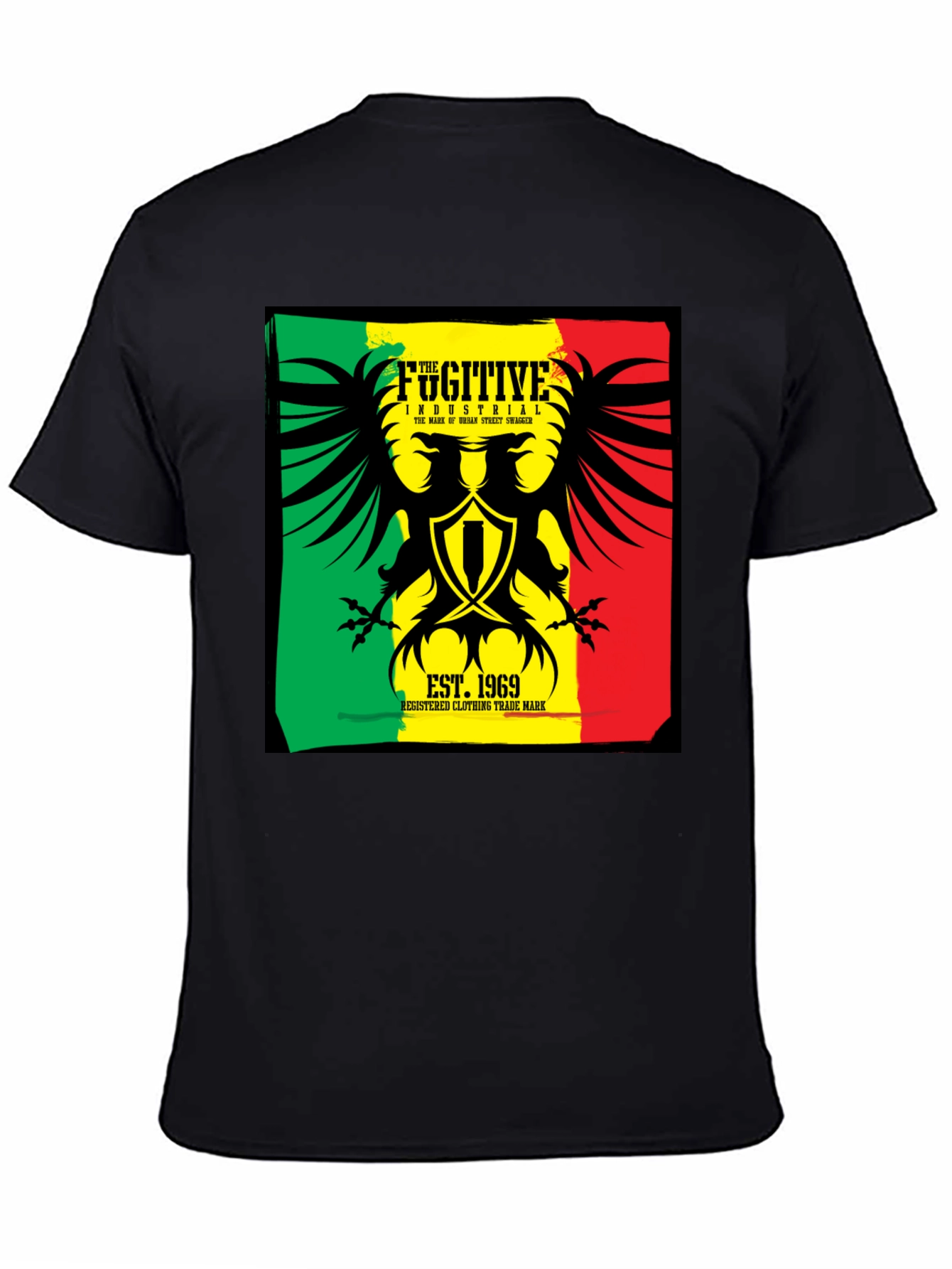 Fugitive Industrial Graphic T-Shirt - Black