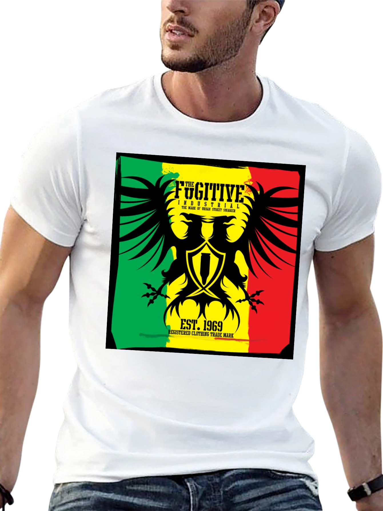 Fugitive Industrial Graphic T-Shirt - Black