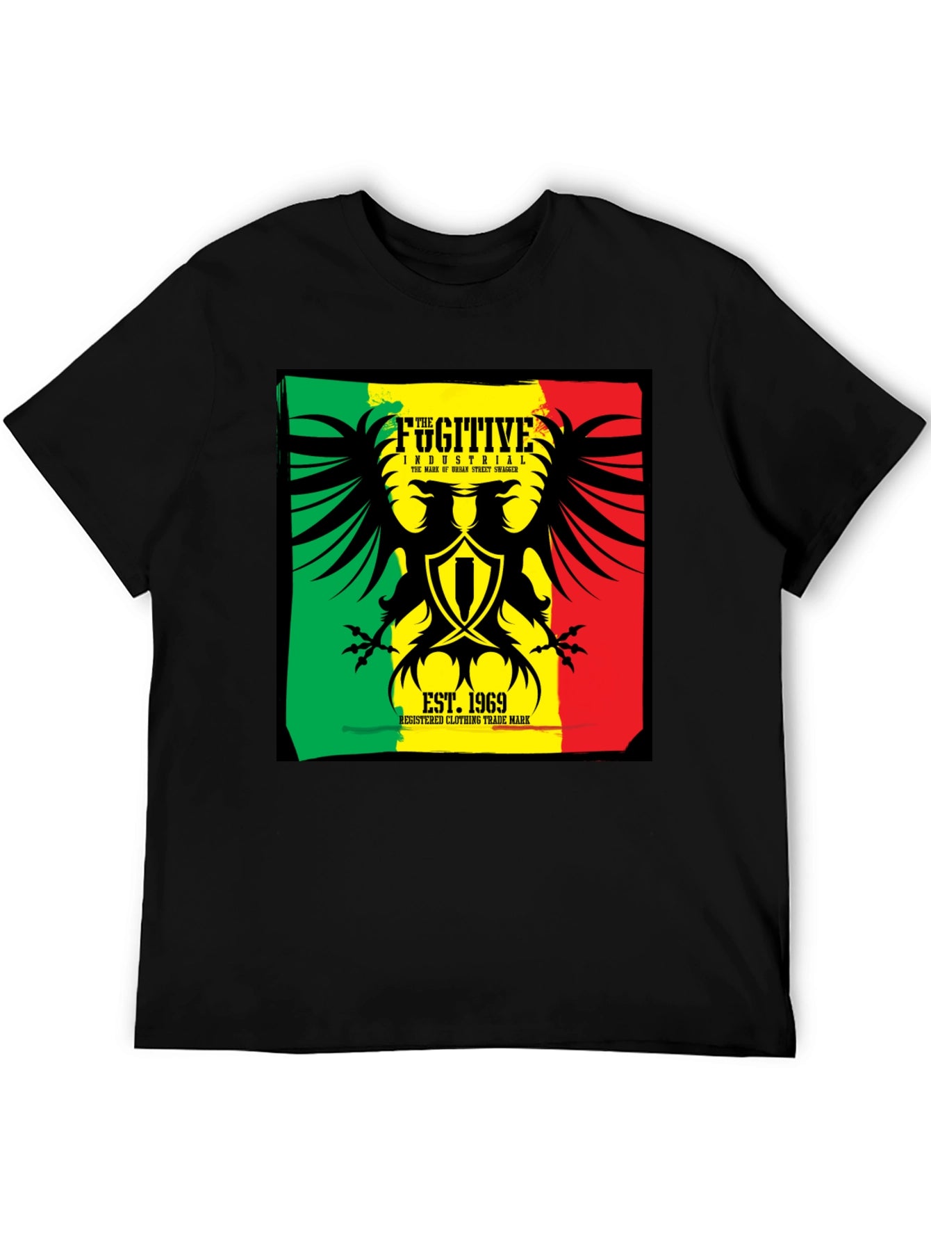 Fugitive Industrial Graphic T-Shirt - Black