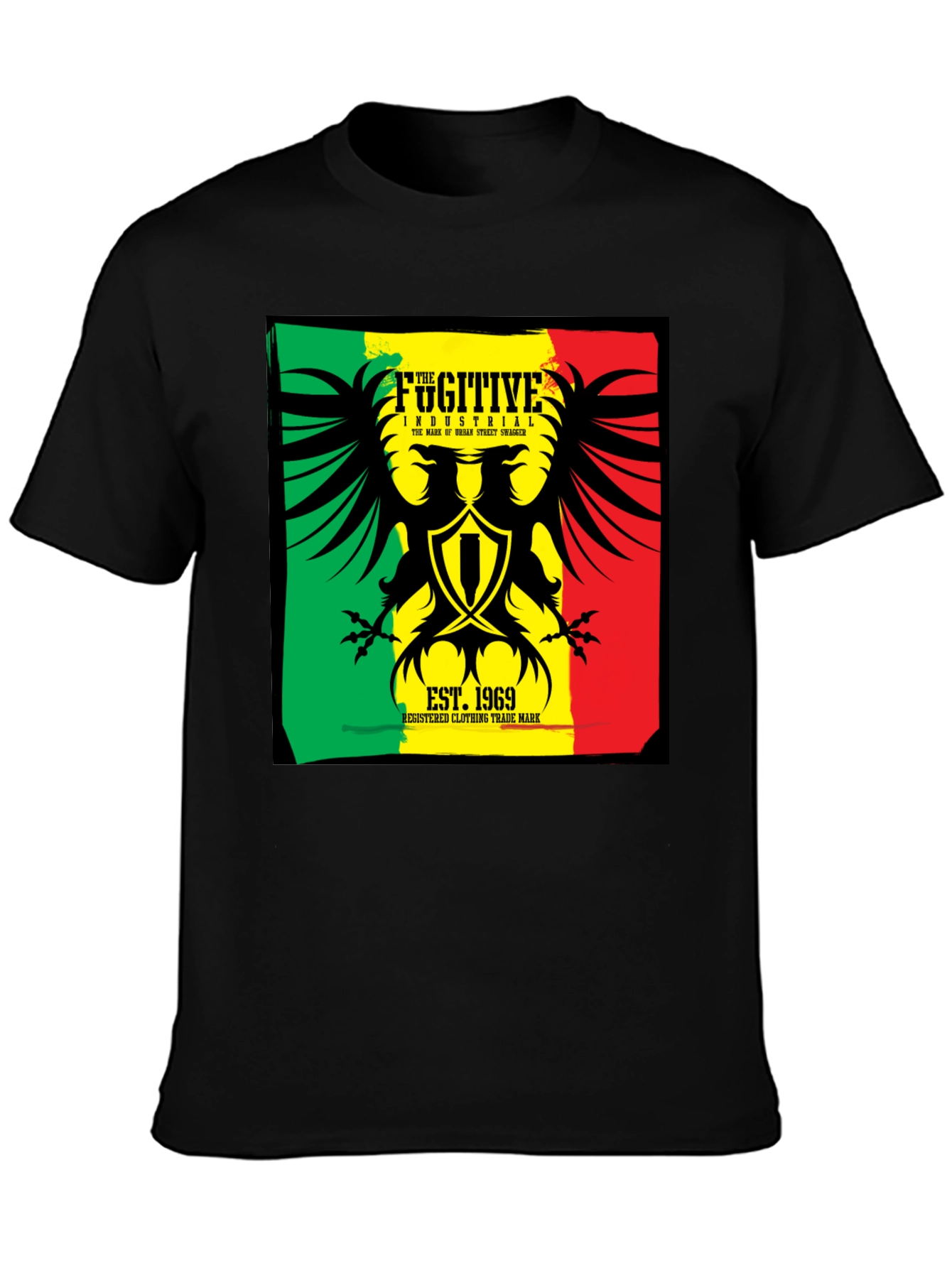 Fugitive Industrial Graphic T-Shirt - Black