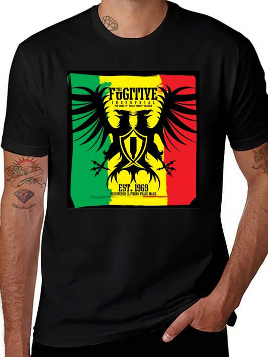 Fugitive Industrial Graphic T-Shirt - Black