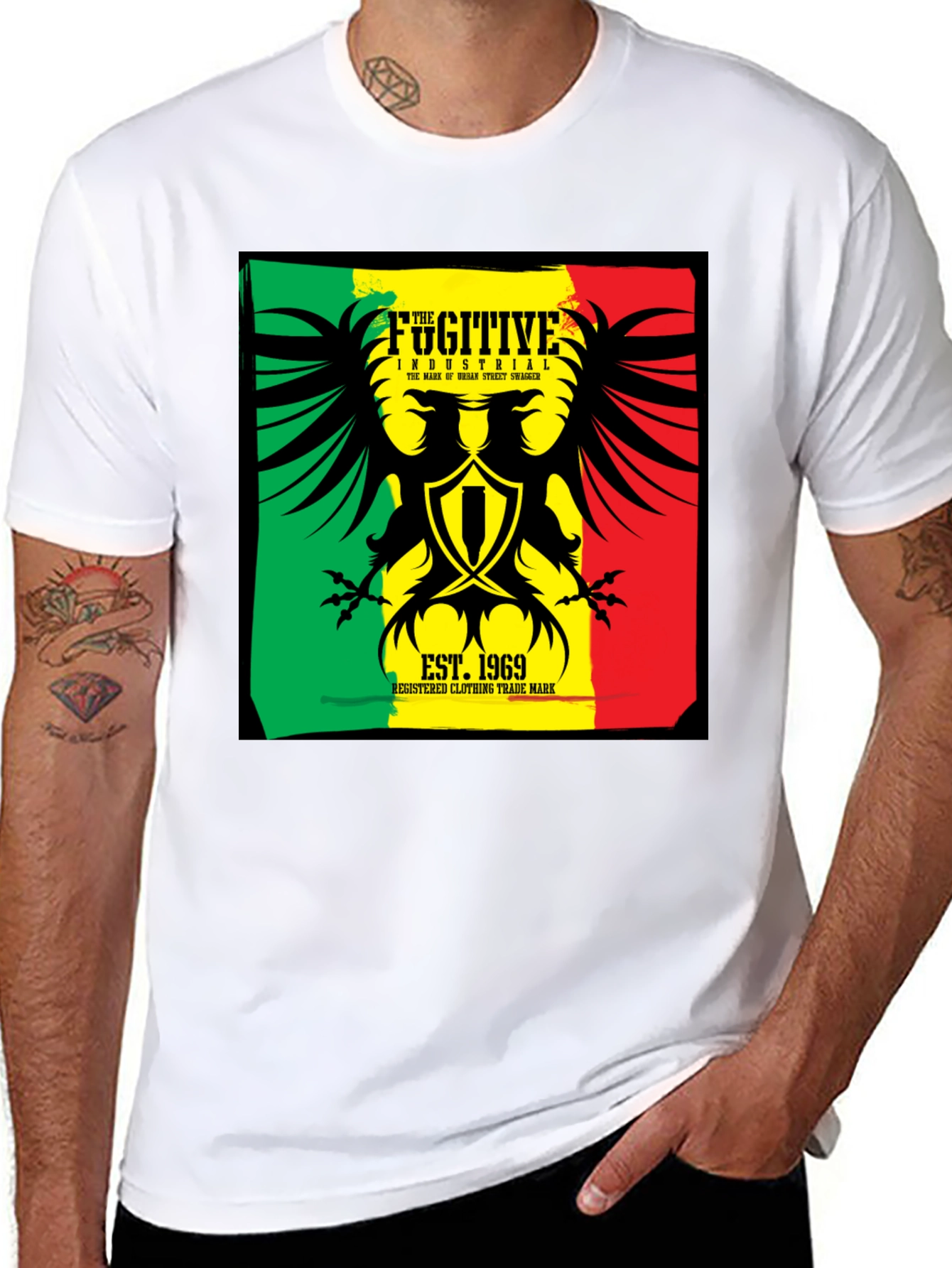 Fugitive Industrial Graphic T-Shirt - Black