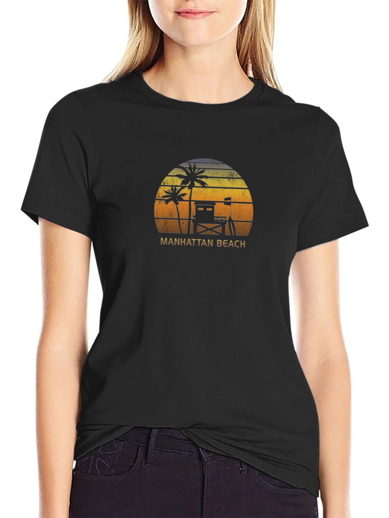 Manhattan Beach Retro Graphic T-Shirt
