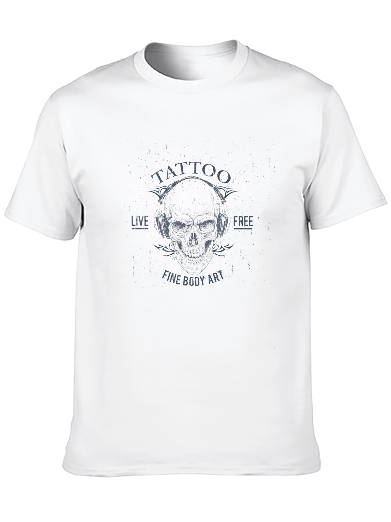 Tattoo Art Skull Graphic Black T-Shirt