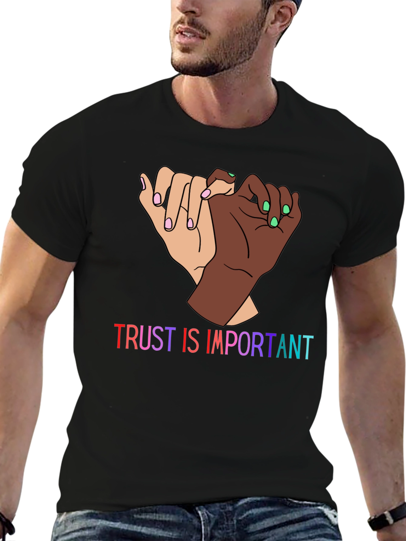 Trust Is Important Graphic Tee - Black