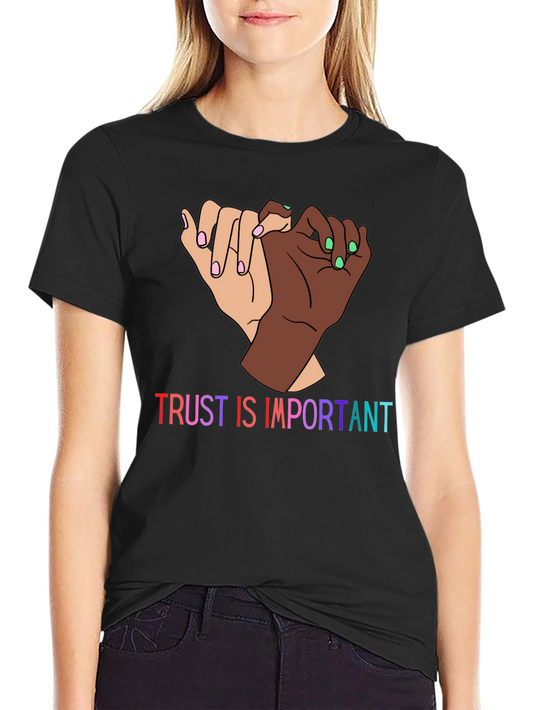 Trust Is Important Graphic Tee - Black