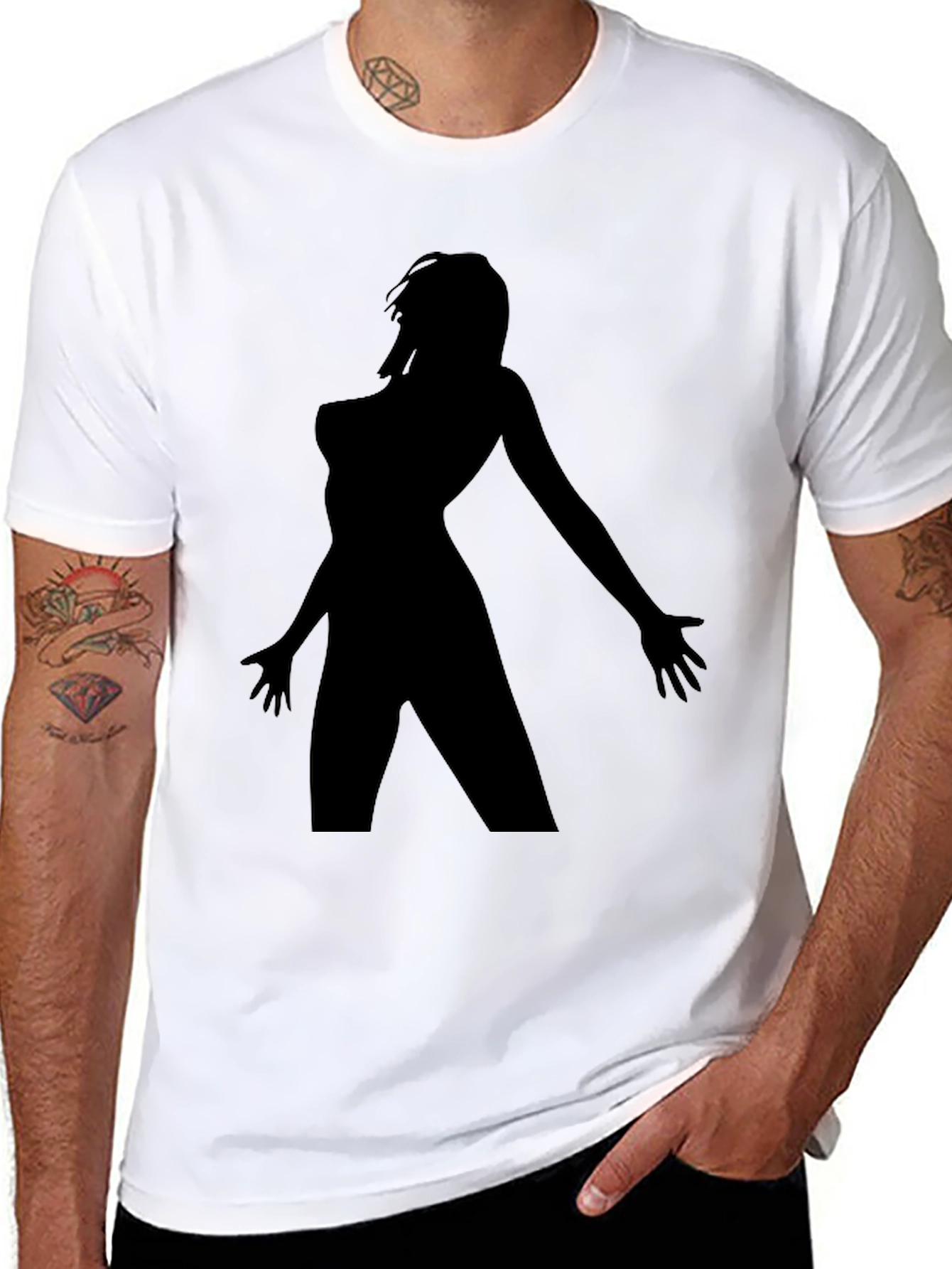 Silhouette Woman Graphic Black T-Shirt