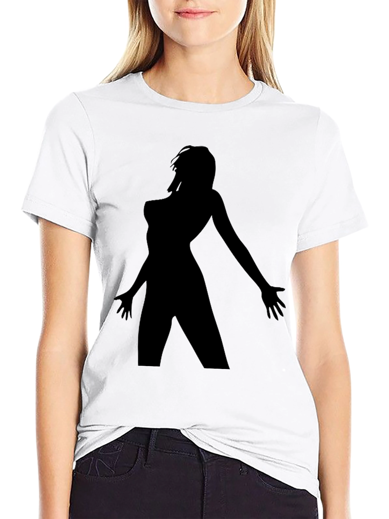 Silhouette Woman Graphic Black T-Shirt