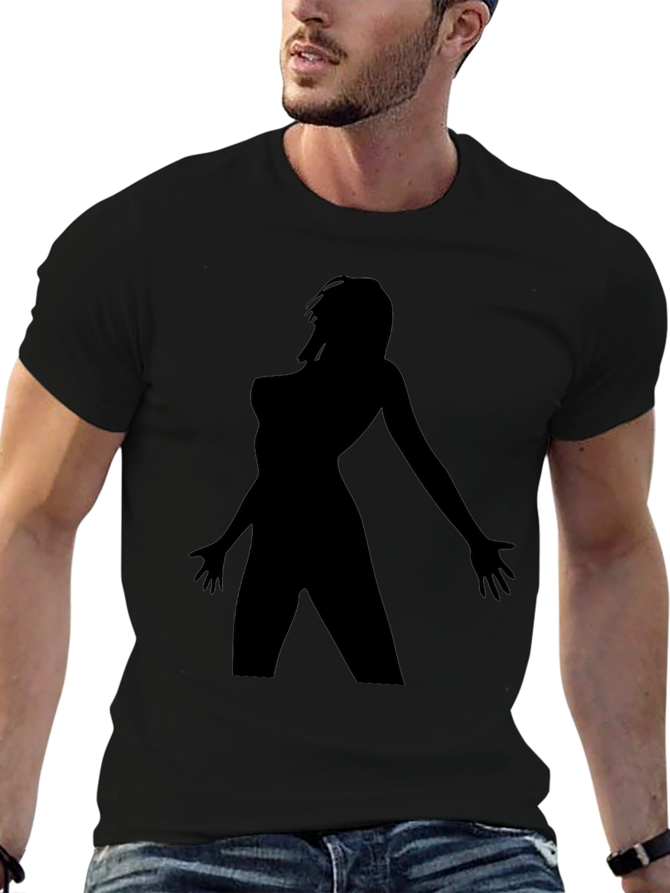 Silhouette Woman Graphic Black T-Shirt