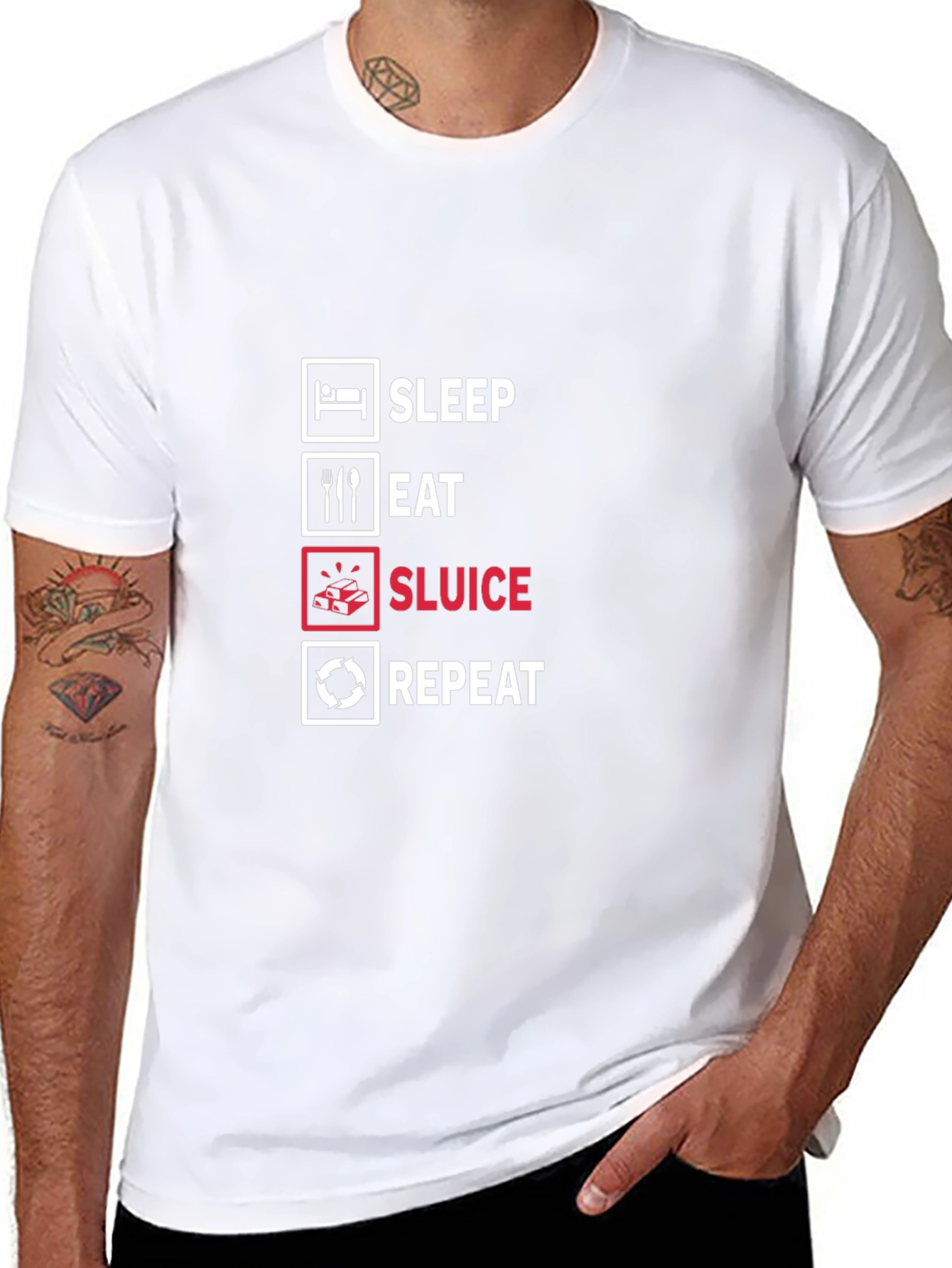 Sleep Eat Sluice Repeat Black T-Shirt