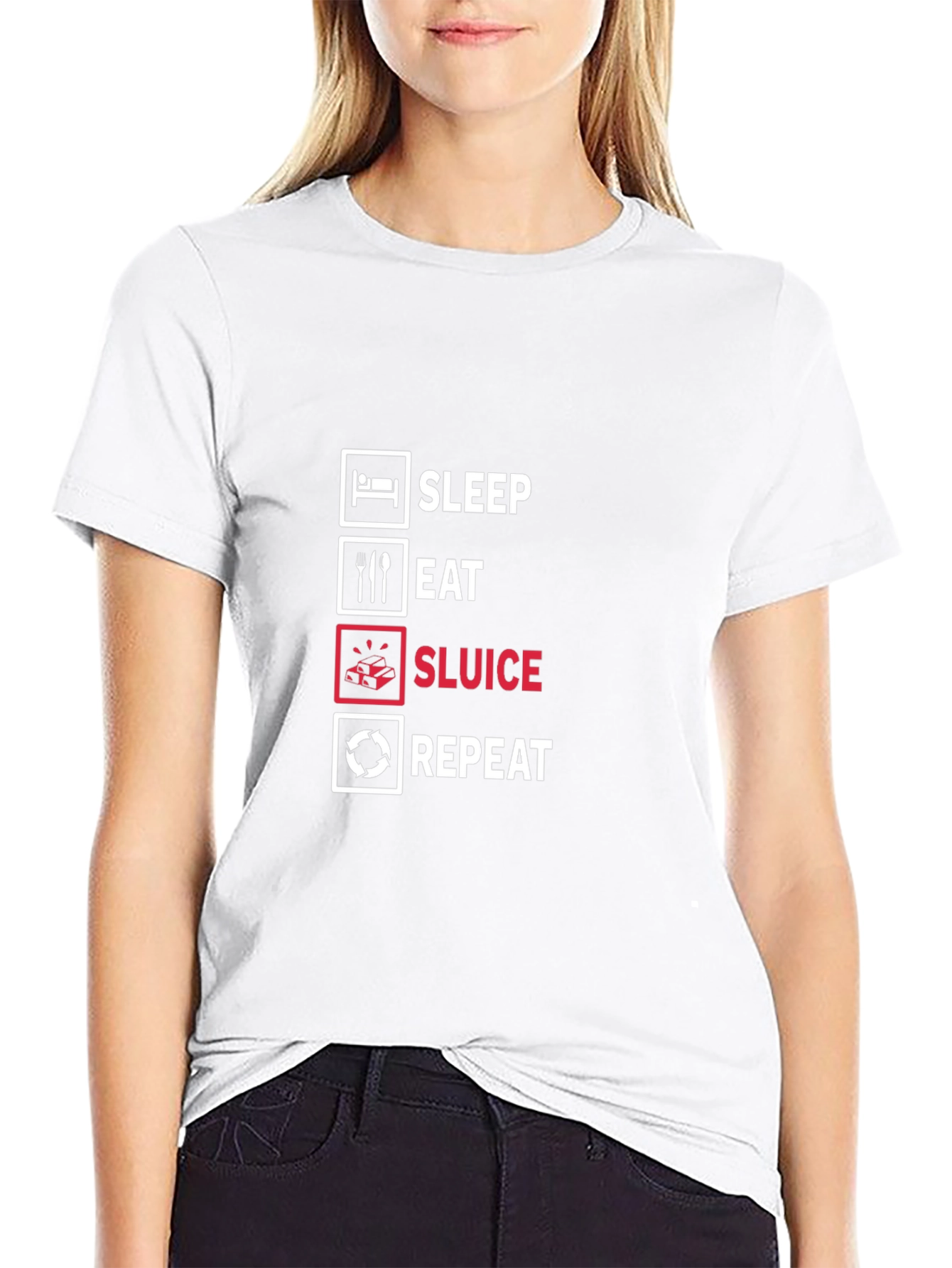 Sleep Eat Sluice Repeat Black T-Shirt