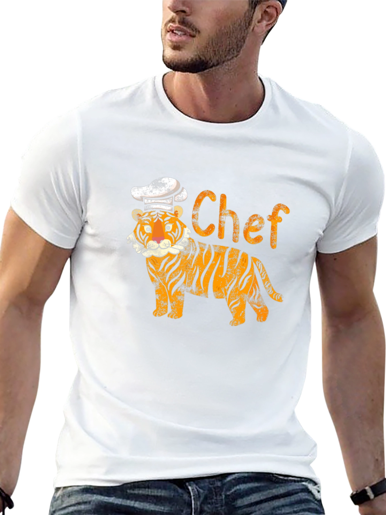 Tiger Chef Graphic T-Shirt - Cool Animal Print Tee