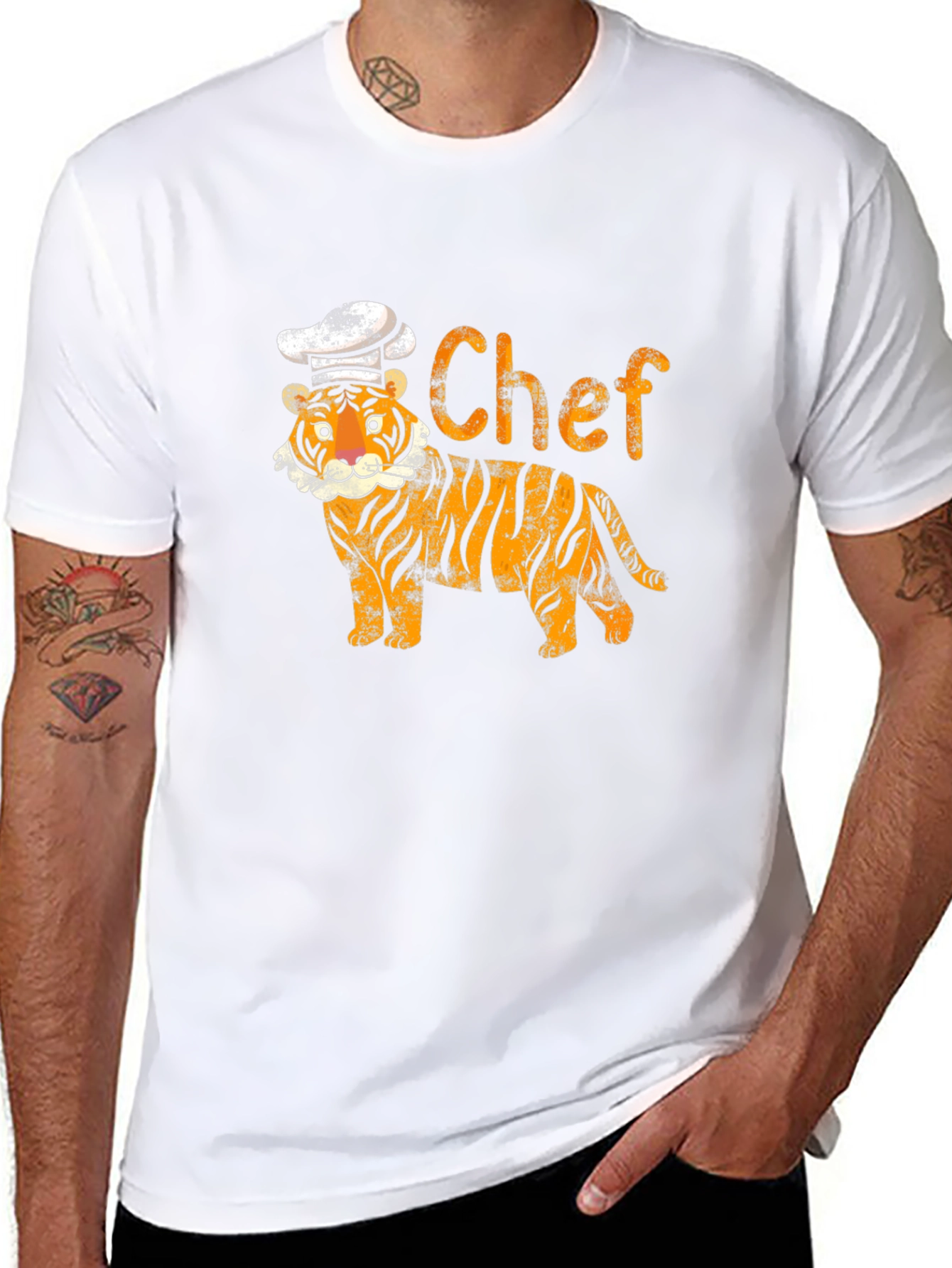 Tiger Chef Graphic T-Shirt - Cool Animal Print Tee