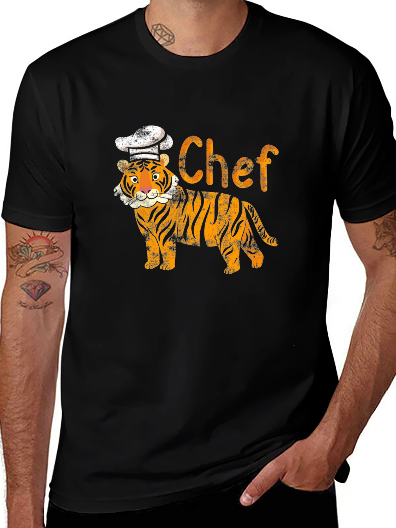 Tiger Chef Graphic T-Shirt - Cool Animal Print Tee