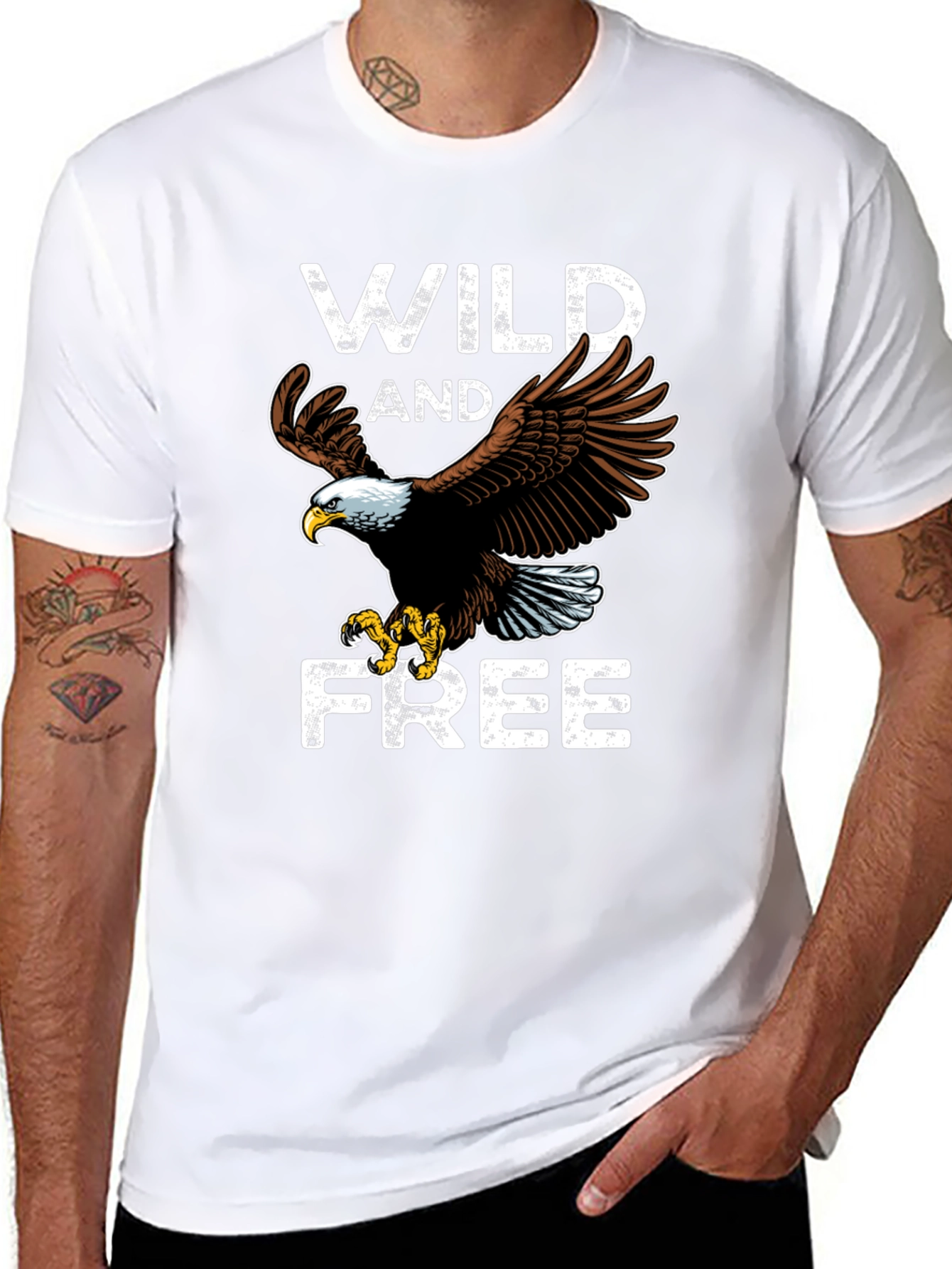 Wild and Free Eagle Graphic Tee - Black
