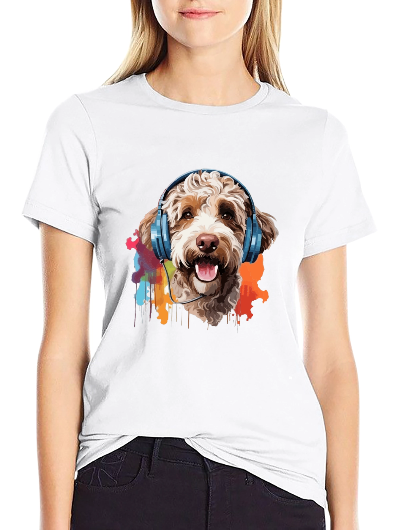 Music Dog Paint Splash T-Shirt – Colorful Dog Lover Tee