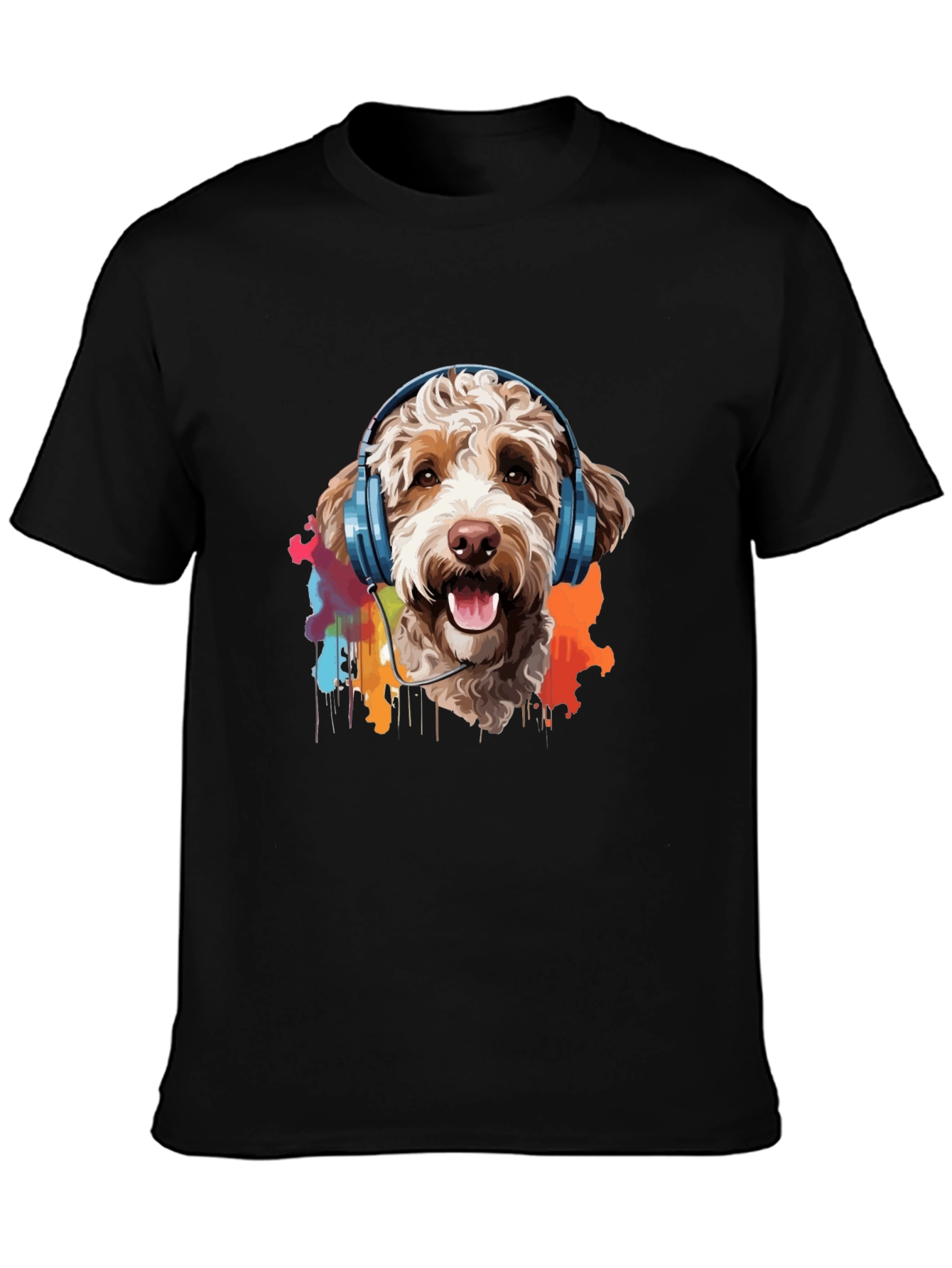 Music Dog Paint Splash T-Shirt – Colorful Dog Lover Tee