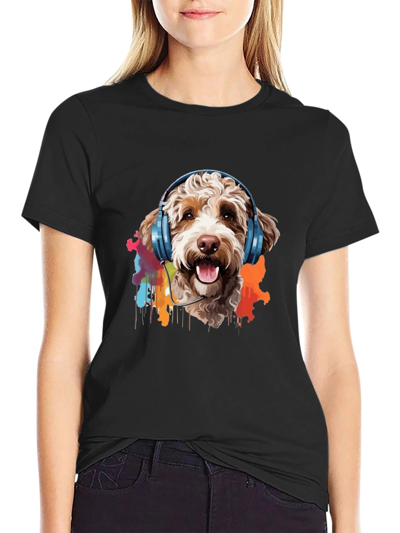 Music Dog Paint Splash T-Shirt – Colorful Dog Lover Tee