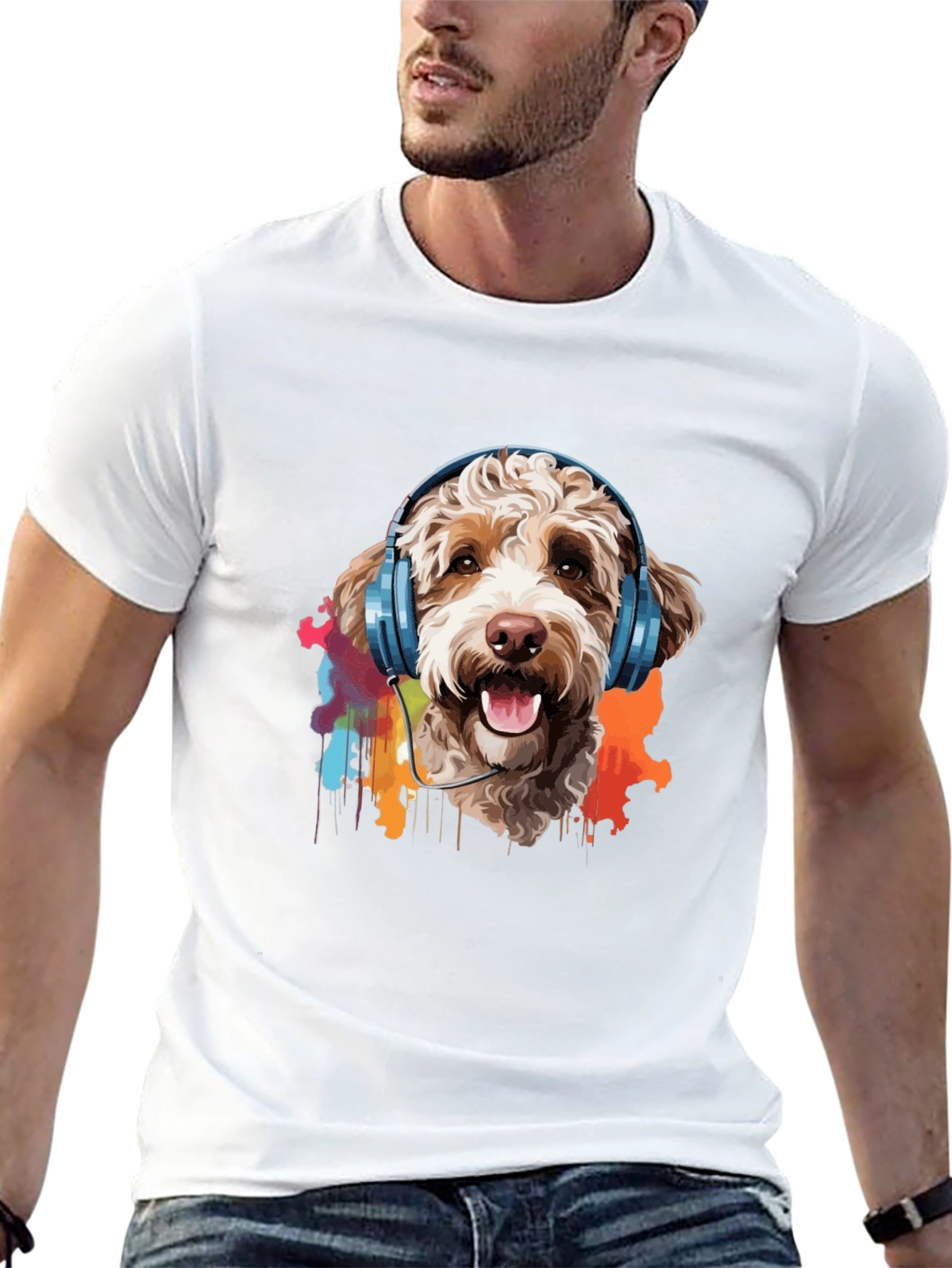 Music Dog Paint Splash T-Shirt – Colorful Dog Lover Tee