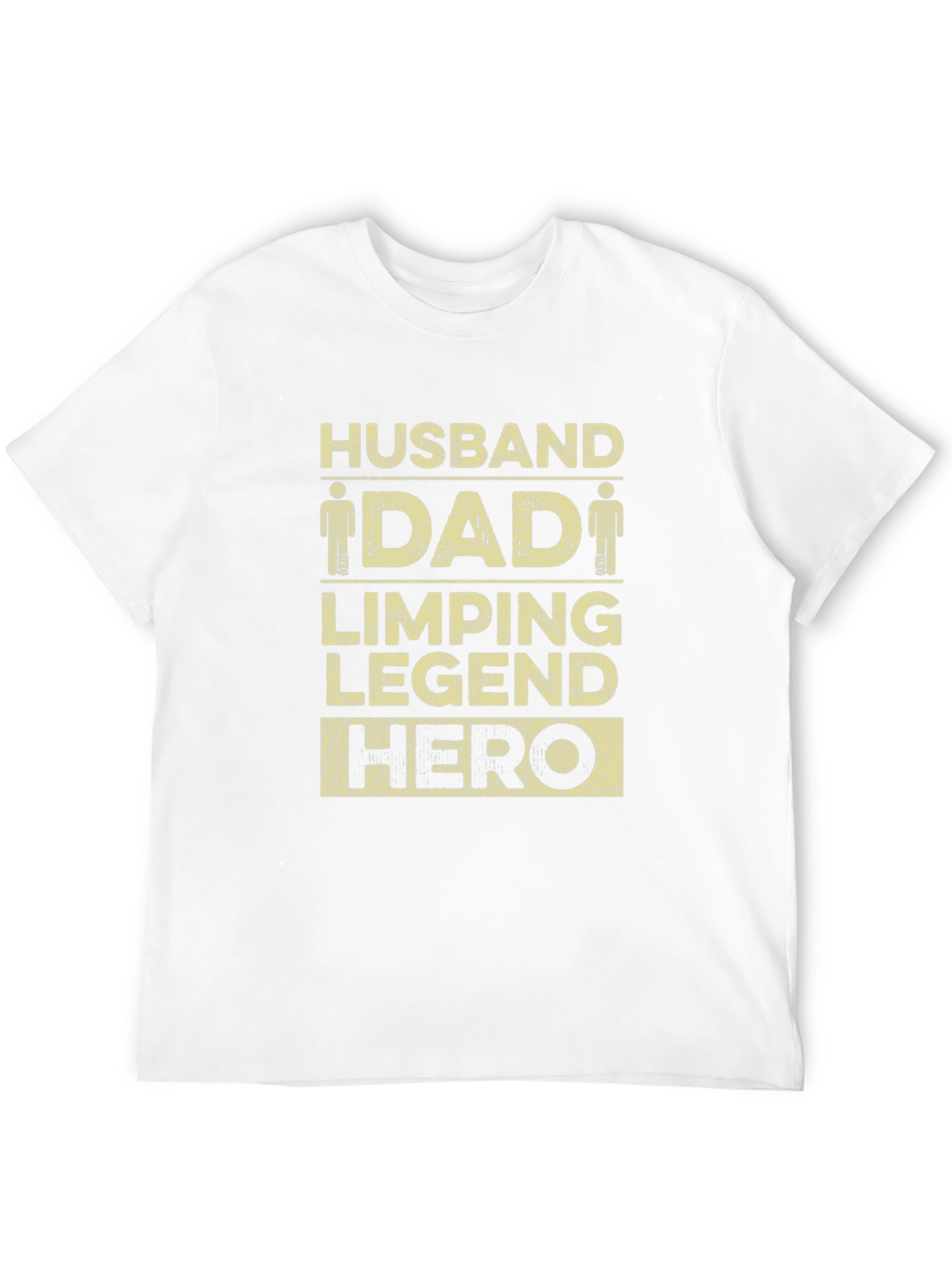 Husband Dad Limping Legend Hero Black T-Shirt