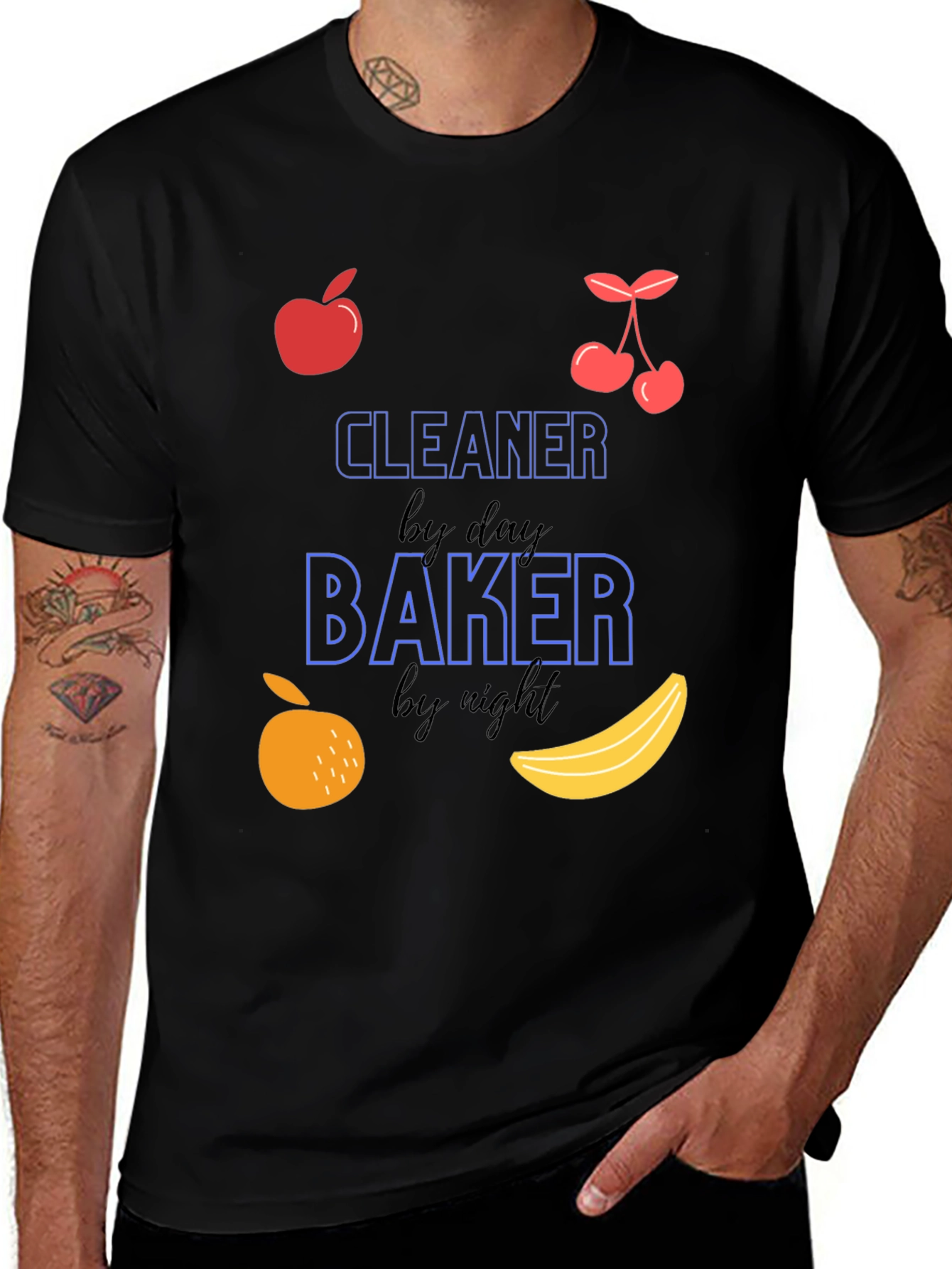 Cleaner by Day Baker by Night Black T-Shirt
