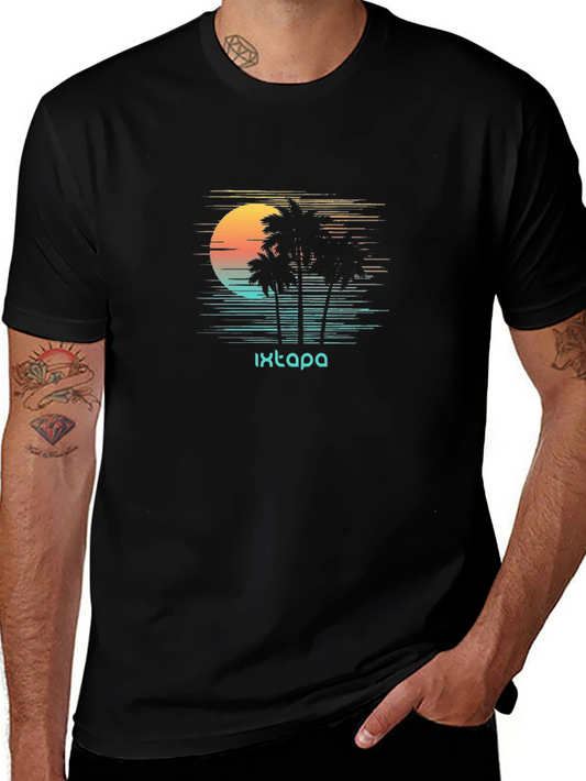 Ixtapa Retro Palm Sunset Tee