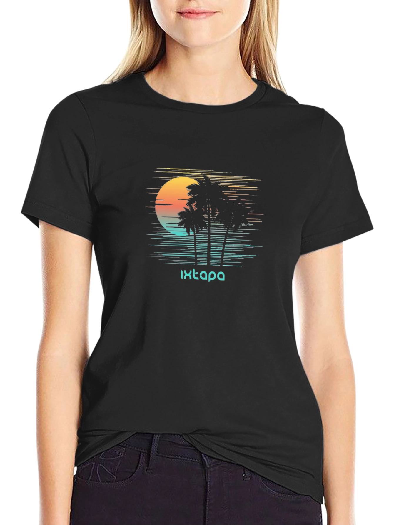 Ixtapa Retro Palm Sunset Tee