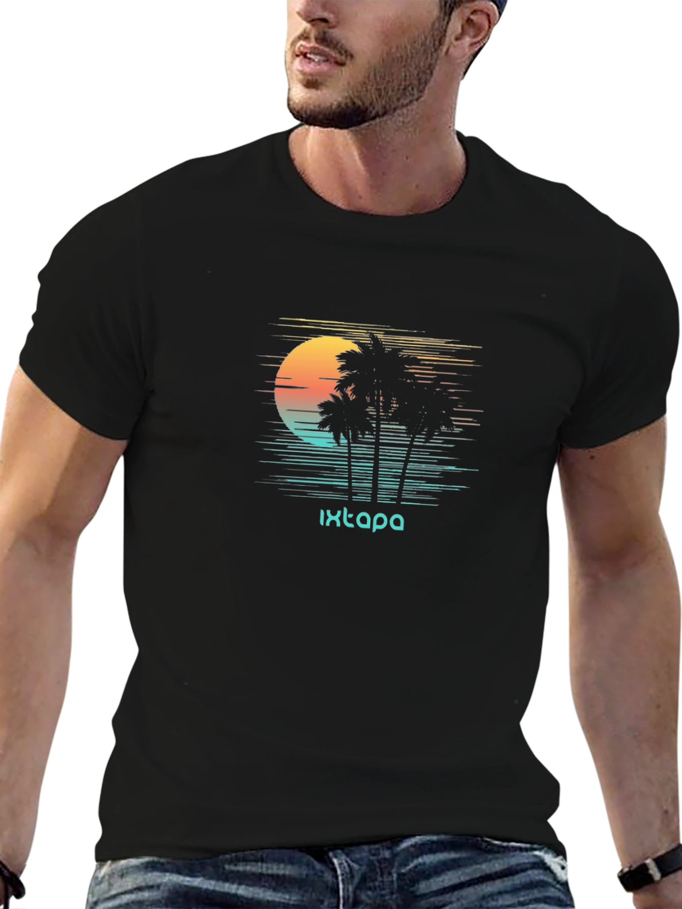 Ixtapa Retro Palm Sunset Tee