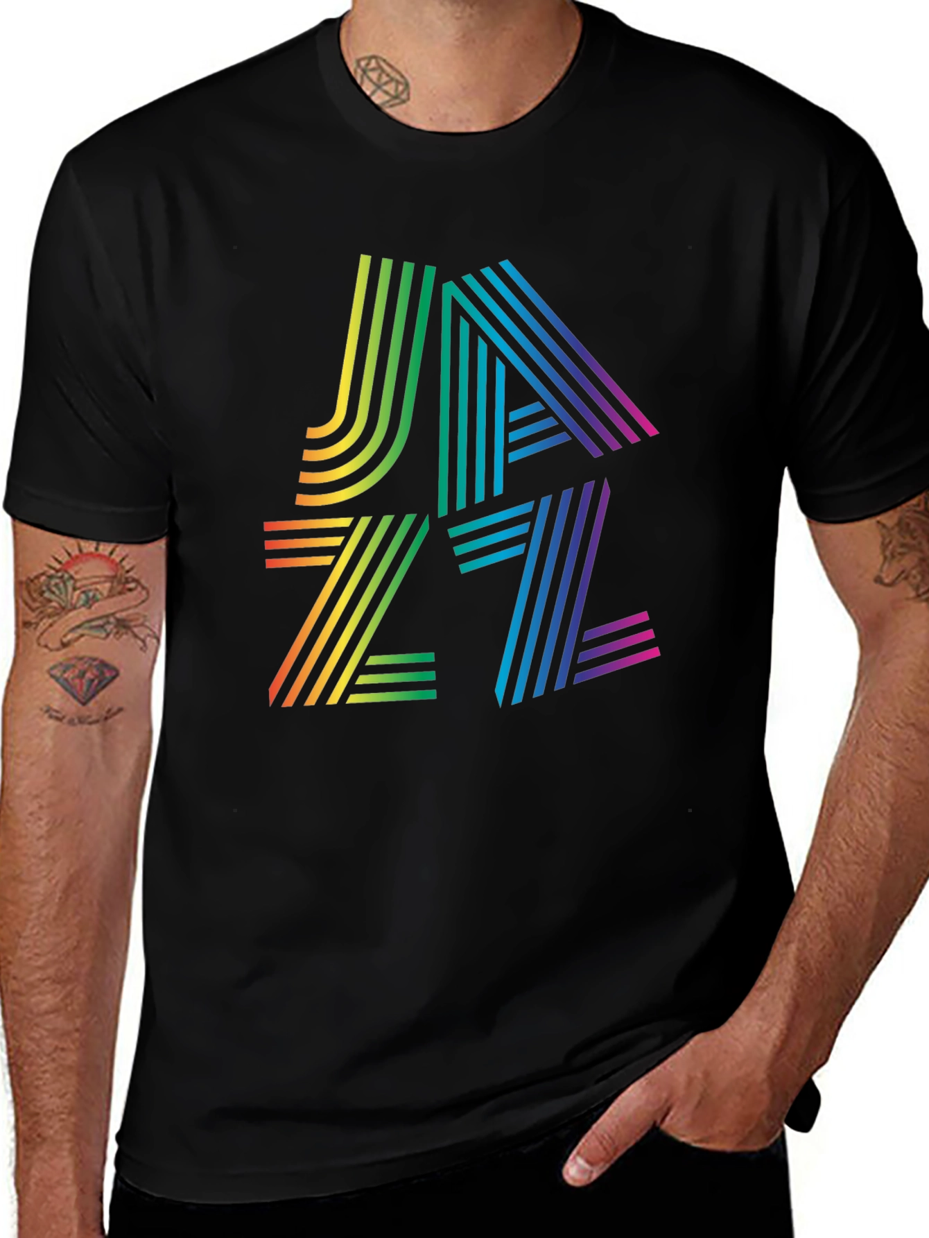 Rainbow Jazz Graphic T-Shirt - Cool & Stylish