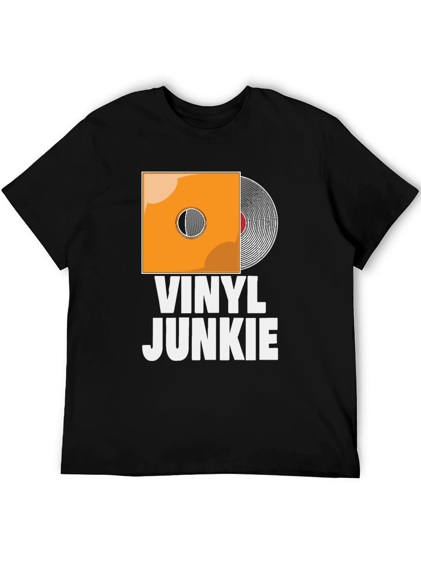 Vinyl Junkie T-Shirt - Black Graphic Tee