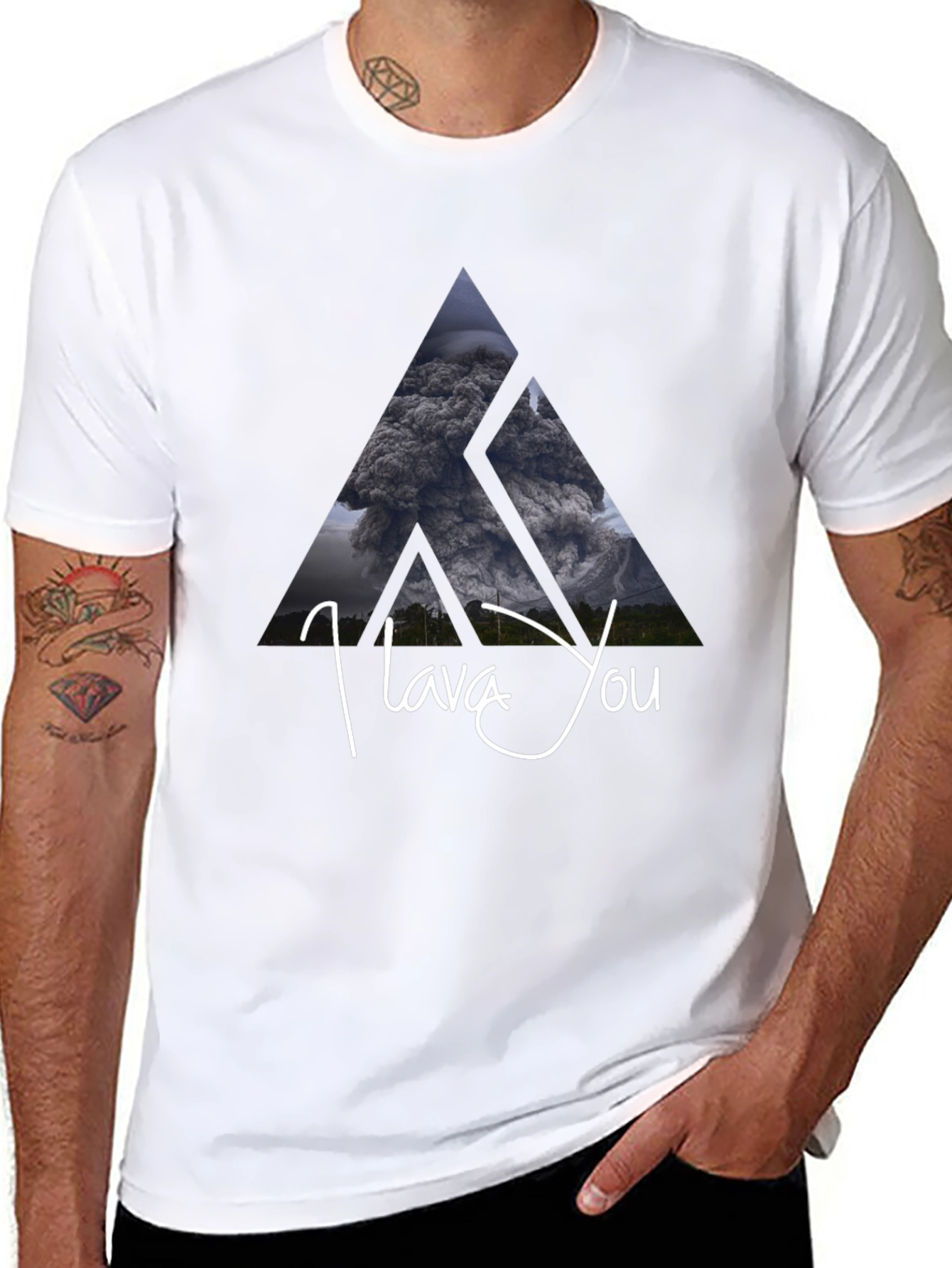 I Lava You Volcano Graphic Tee - Black
