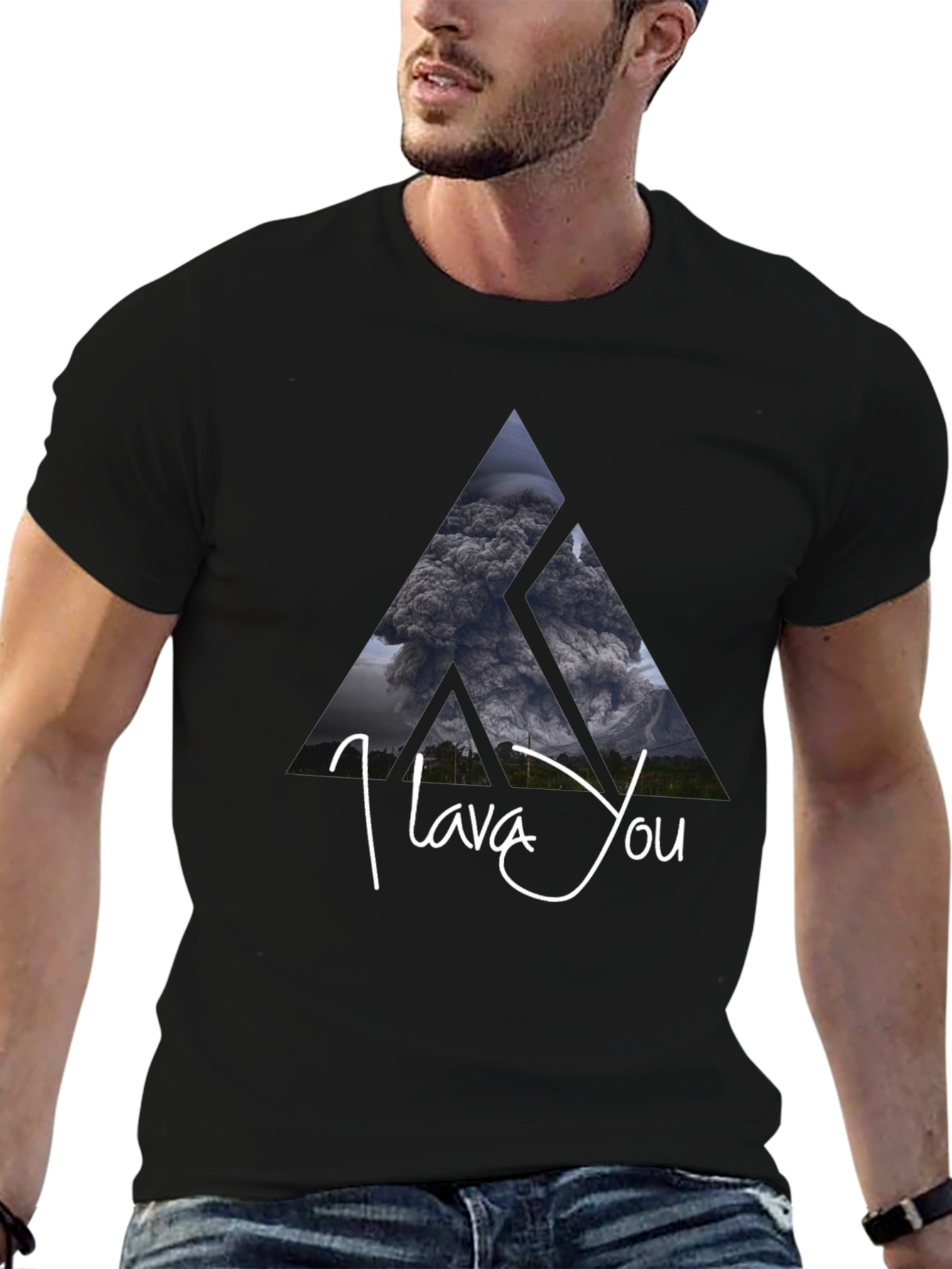 I Lava You Volcano Graphic Tee - Black