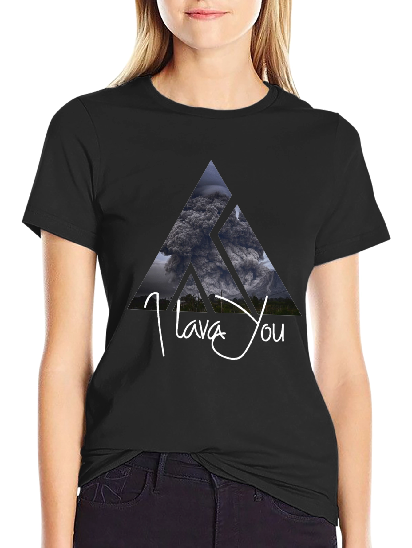 I Lava You Volcano Graphic Tee - Black