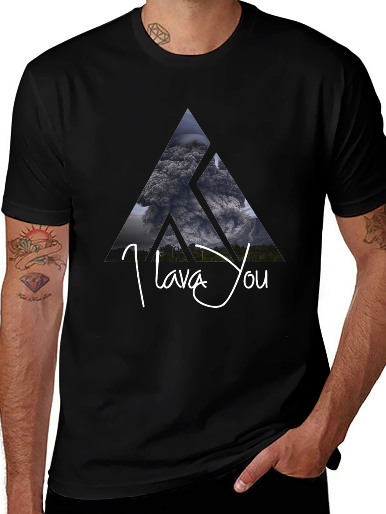 I Lava You Volcano Graphic Tee - Black
