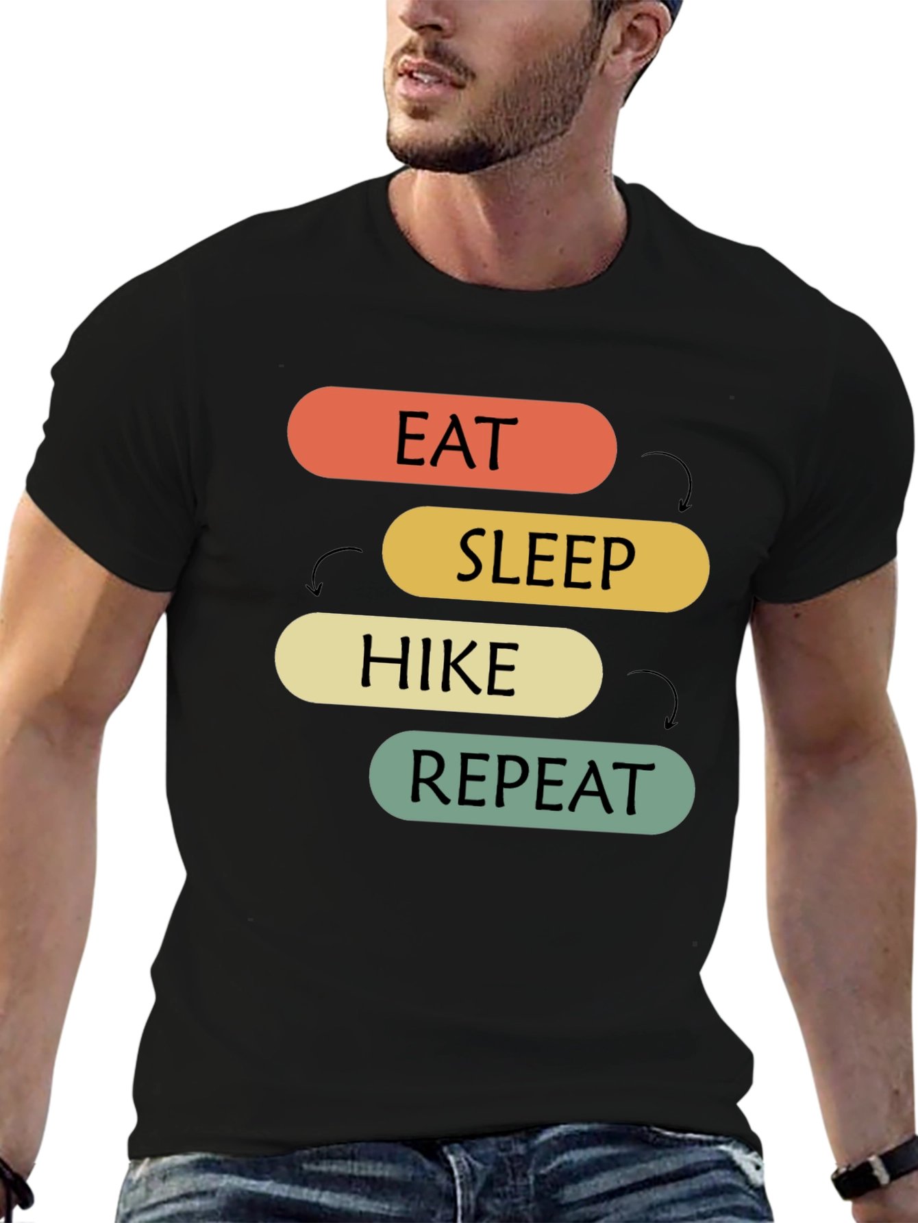 Eat Sleep Hike Repeat Graphic T-Shirt