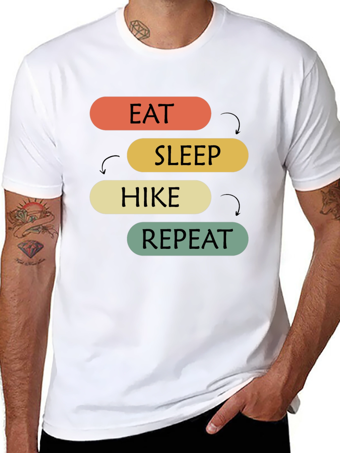 Eat Sleep Hike Repeat Graphic T-Shirt