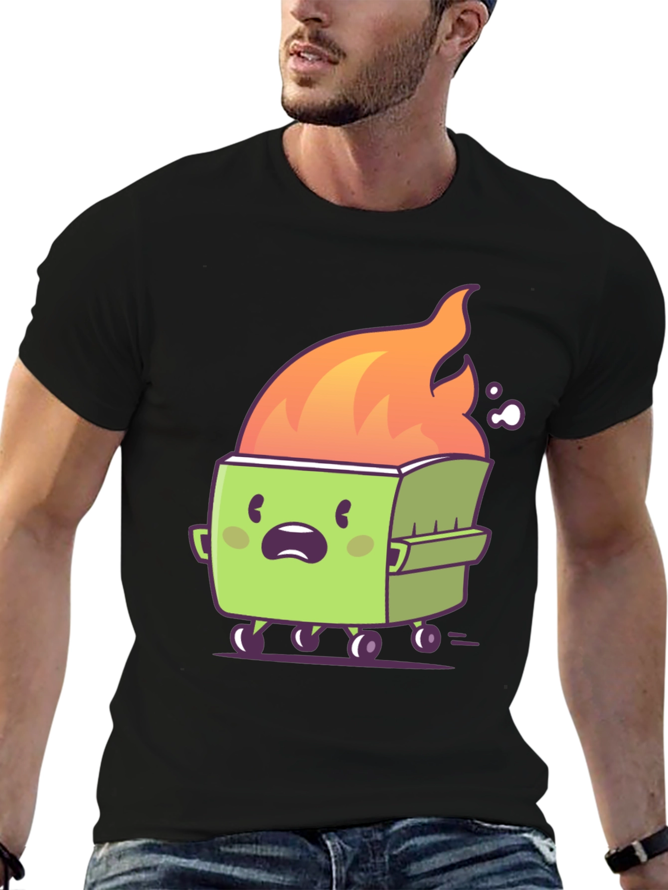 Dumpster Fire T-Shirt - Cartoon Graphic Tee