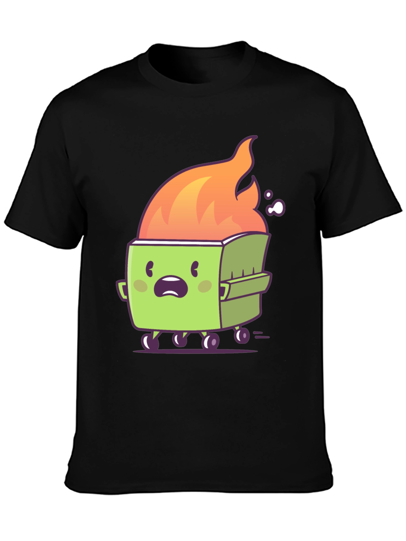Dumpster Fire T-Shirt - Cartoon Graphic Tee